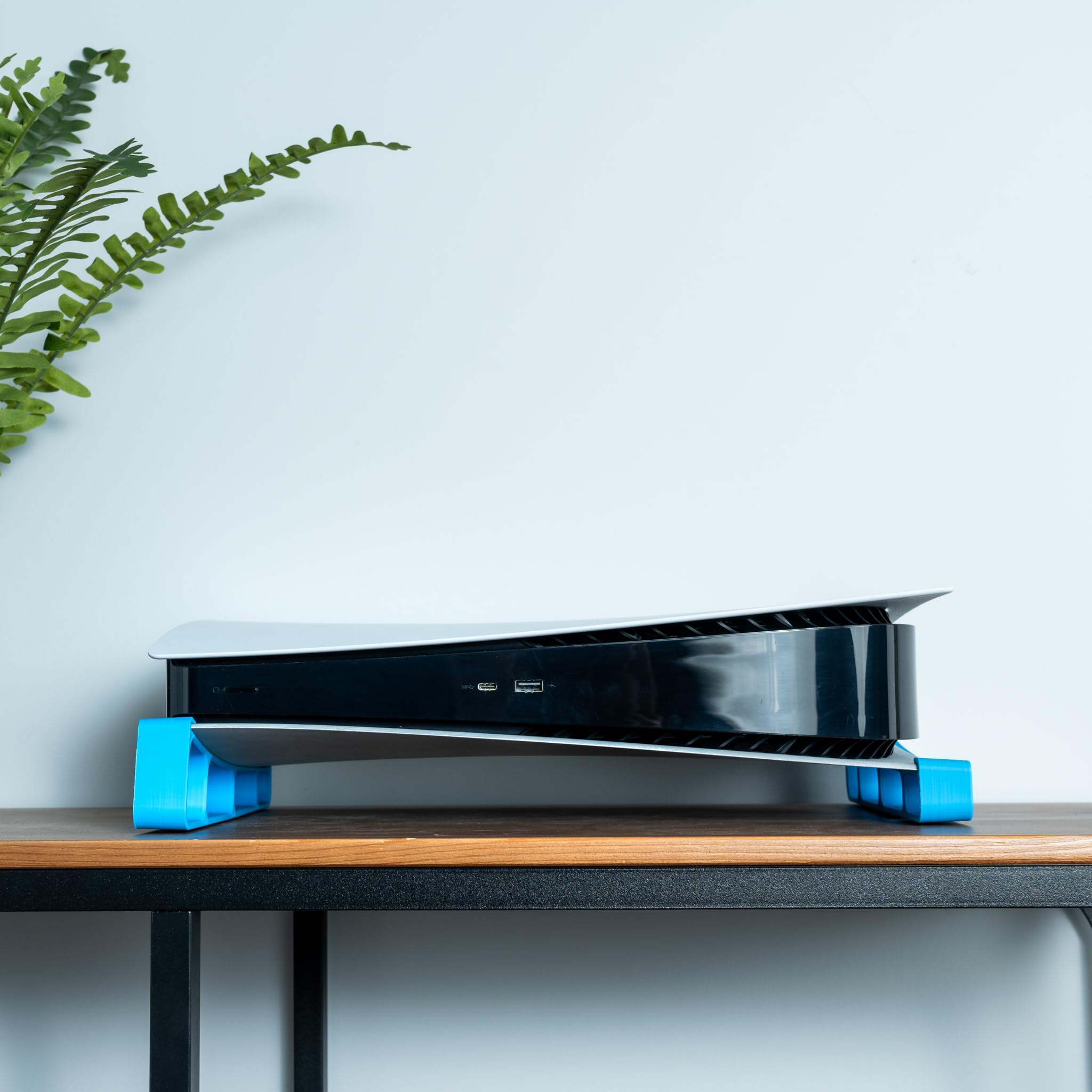 Glistco PS5 Horizontal Stand - Compatible with PlayStation 5 Disc Edition (Blue) - Secure Cooling Gaming Console Stand for Living Room & Bedroom Setup