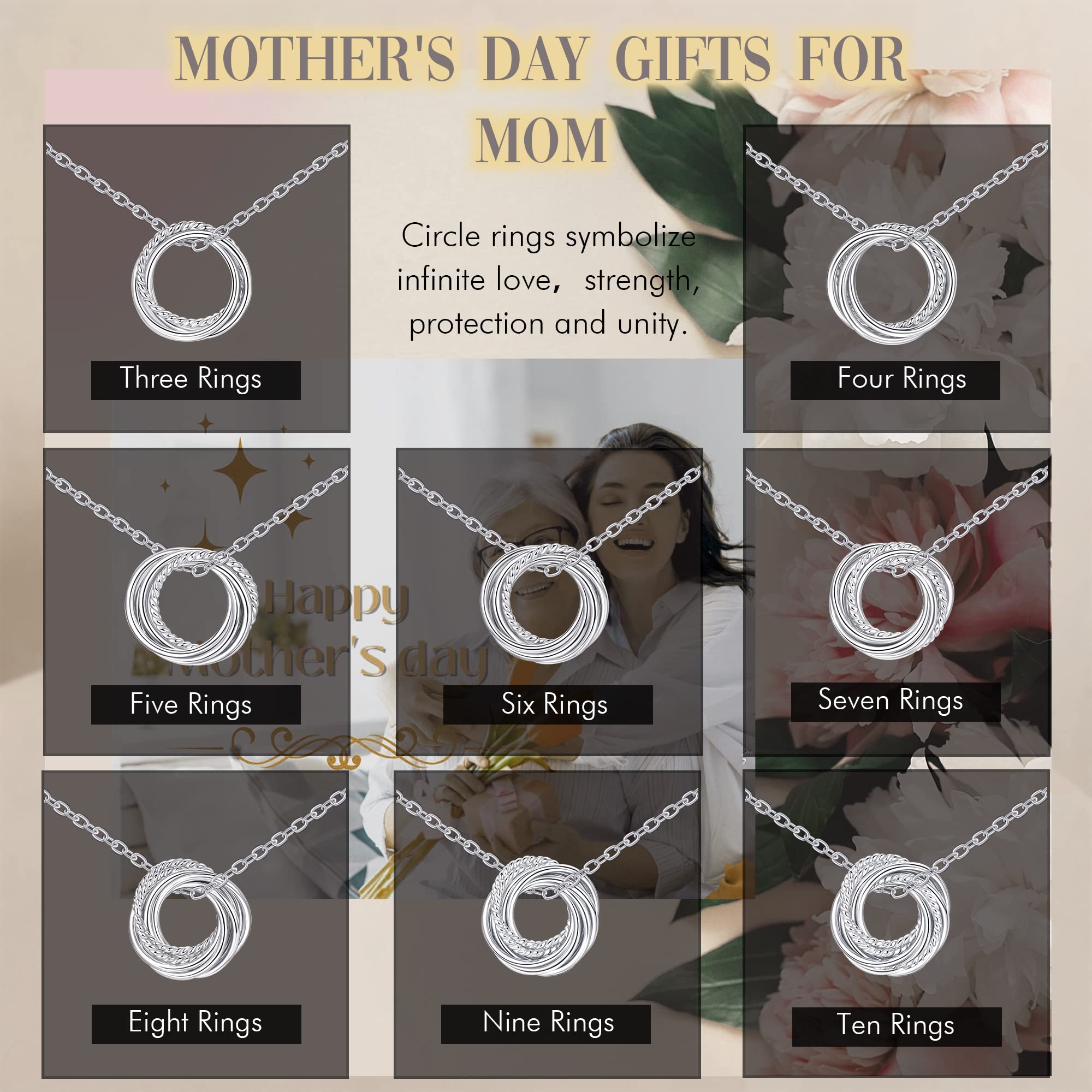 JSJOY Sterling Silver Circle Necklace - Elegant Birthday Gift for Women (30th, 40th, 50th, 60th, 70th, 80th, 90th) | S925 Jewelry for Anniversary & Milestone Celebrations | Perfect for Parties, Special Occasions & Everyday Wear