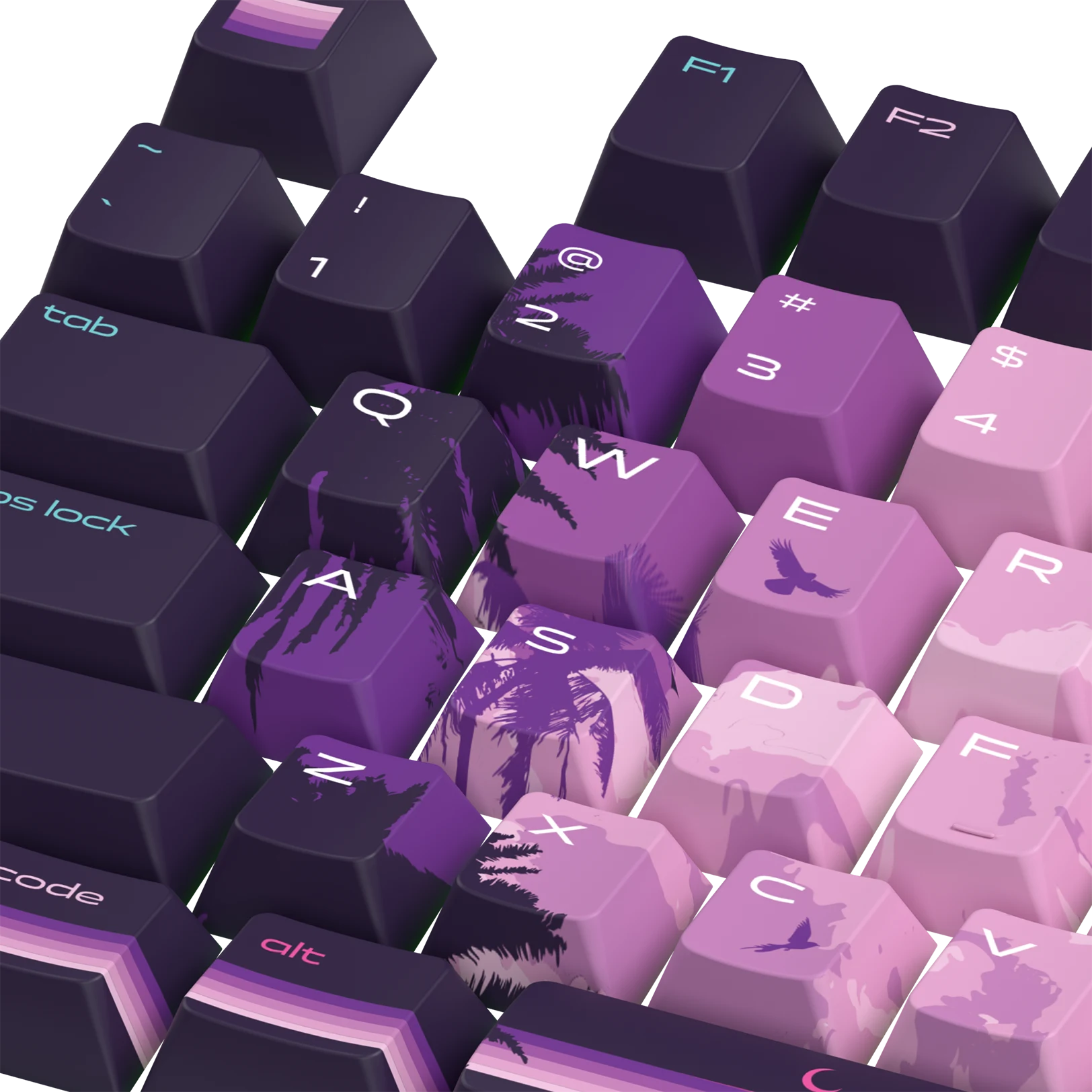 Limited Edition Synth Sunset Keycaps - Custom Mechanical Keyboard Keycaps for Gaming & Typing - Perfect for PC, Mac, and Laptop Keyboards