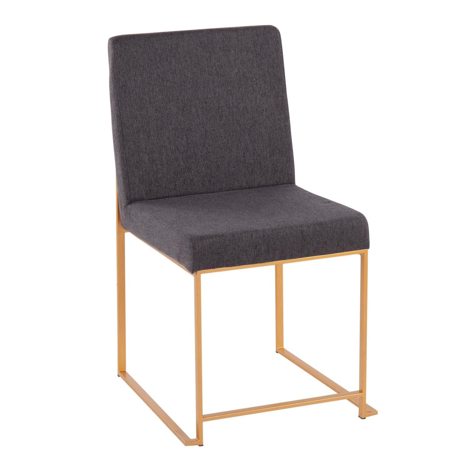 LumiSource High Back Fuji Dining Chair - Modern Upholstered Kitchen & Dining Room Chairs Set of 2 for Home, Restaurant & Office Use
