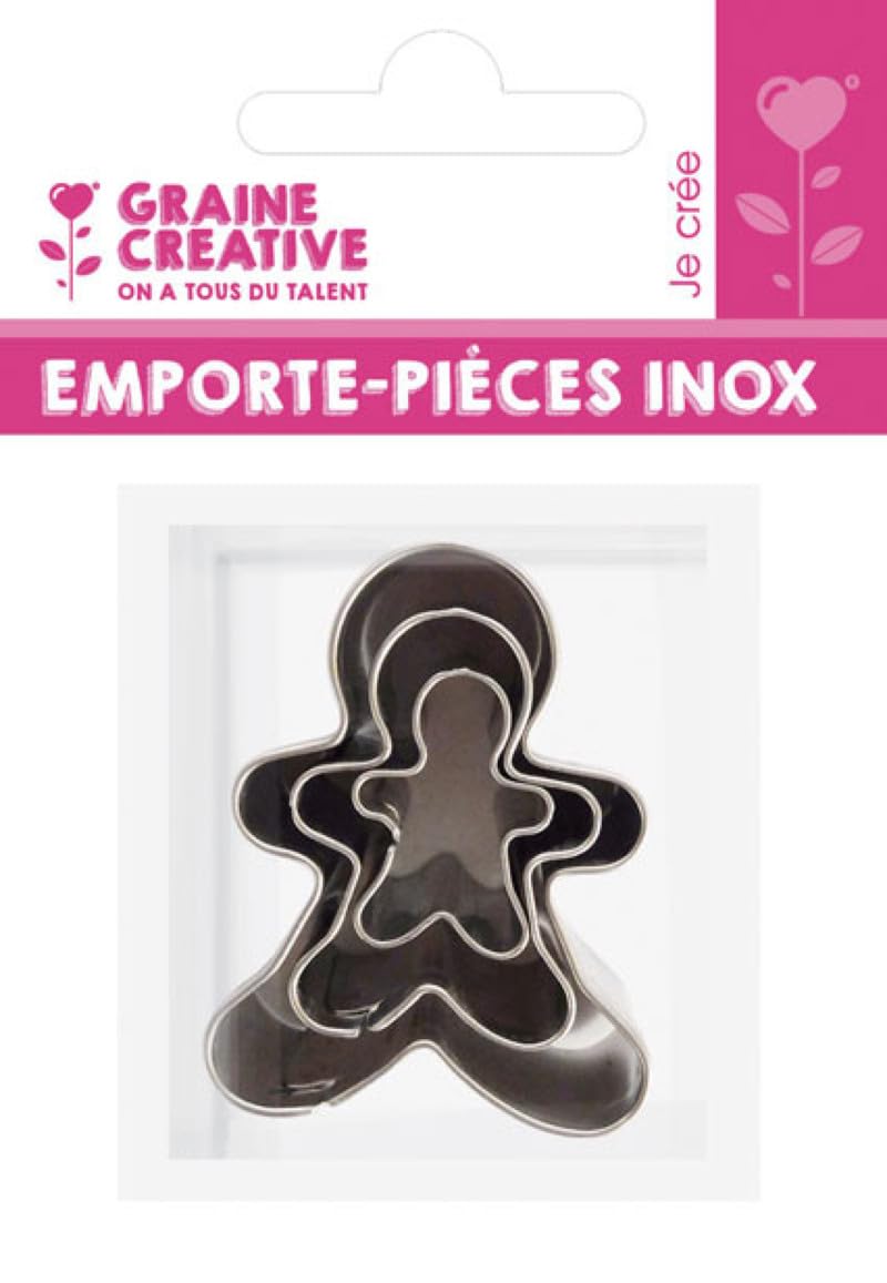 3 Mini Stainless Steel Cookie Cutters - Gingerbread Man Shape - Perfect for Holiday Baking, DIY Cookies & Christmas Decorations