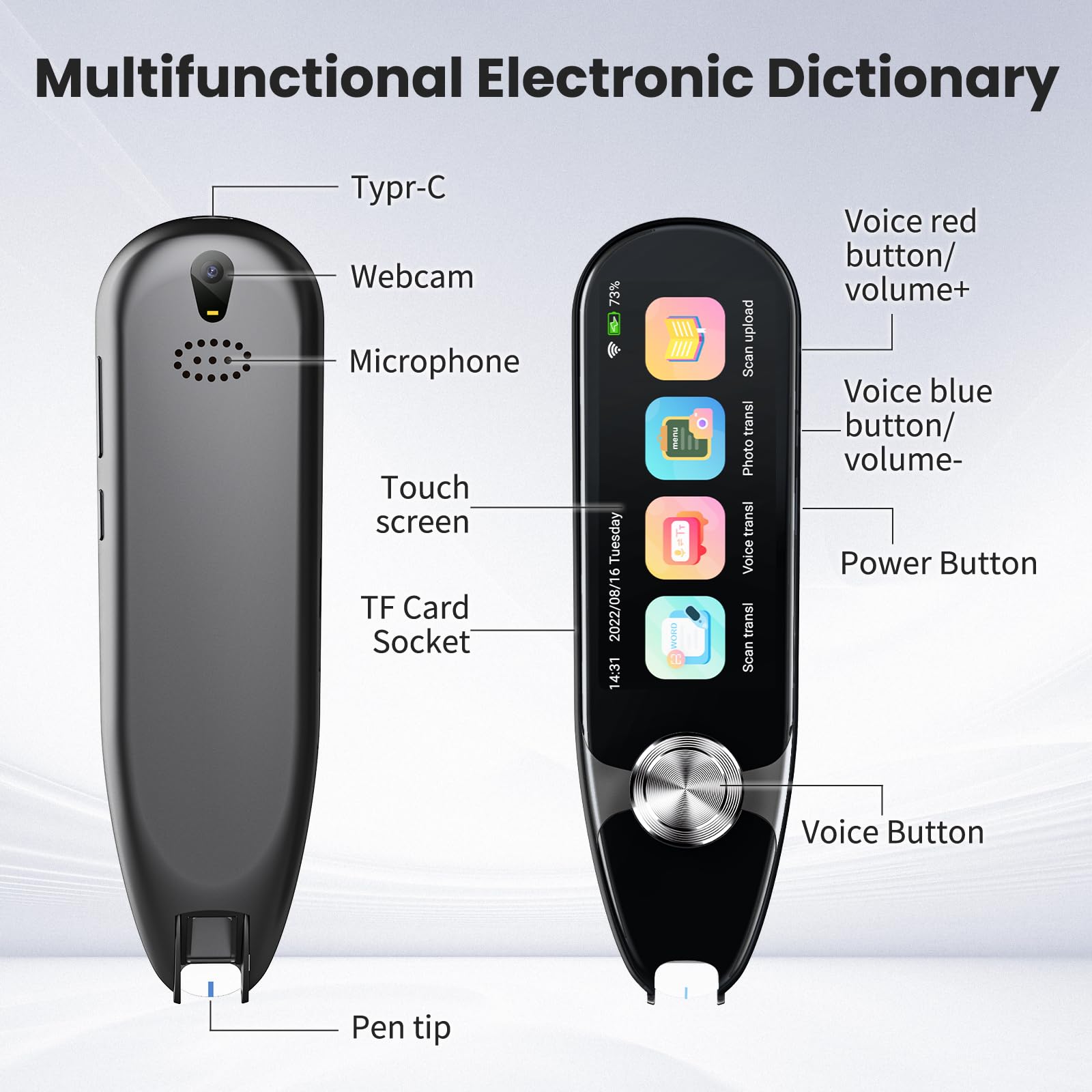 Dyslexia Reading Pen with OCR Translation & Text to Speech - 112 Language Scanner, Wireless Smart Voice Recorder & Text Extractor for Students, Travelers & Business Professionals | Perfect for Studying, Language Learning & Business Meetings
