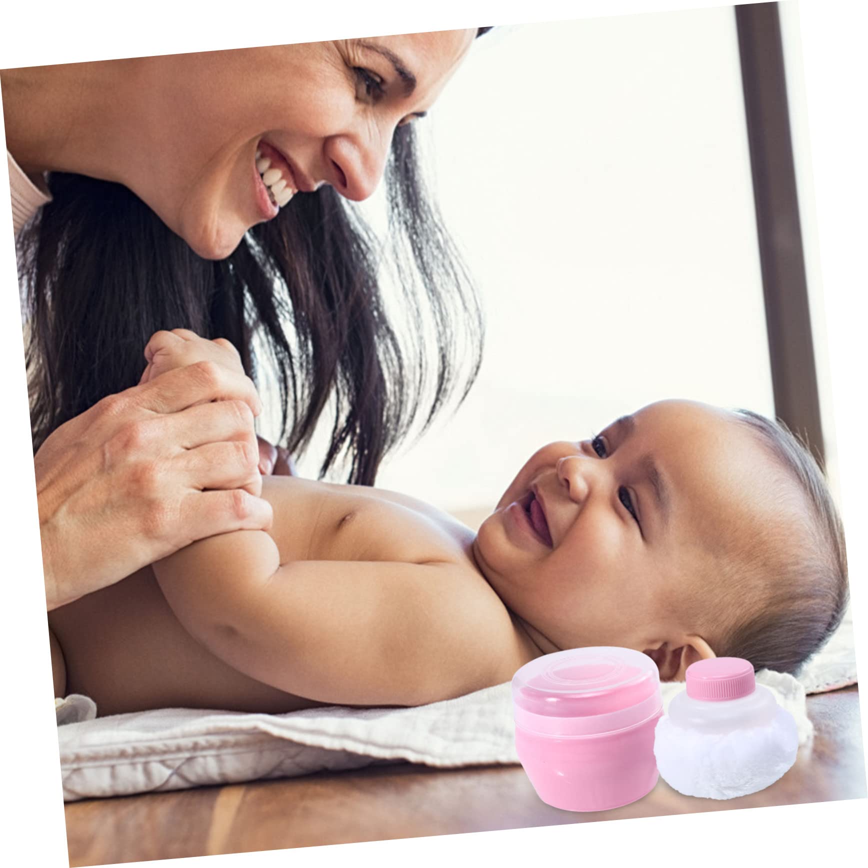 2 Pack Baby Powder Dispenser - Empty Talcum Powder Container for Infants & Toddlers, PP Plastic Powder Sponge Case - Perfect for Diaper Changes, Baby Care & Travel