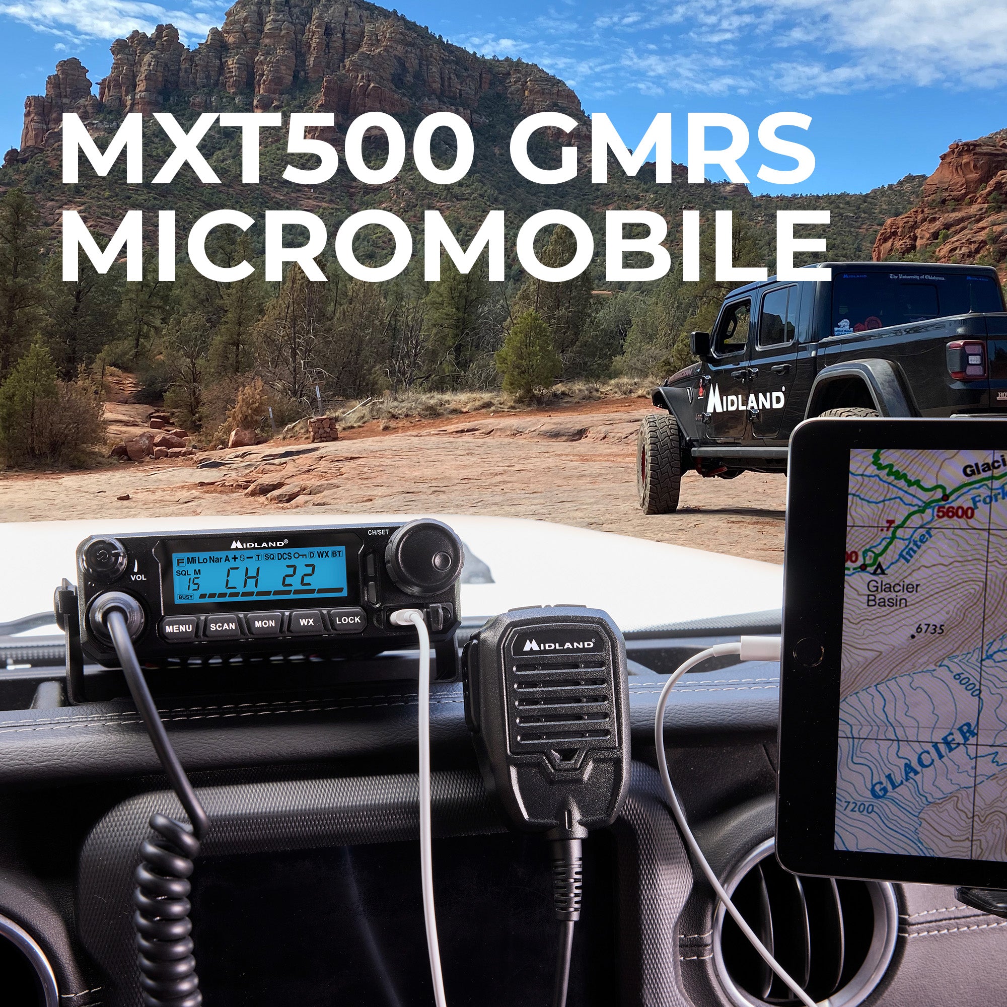 MXT500 MicroMobile® GMRS 50 Watt Two-Way Radio - Long Range Walkie Talkie for Outdoor Adventures, Camping, Hunting & Emergency Communication