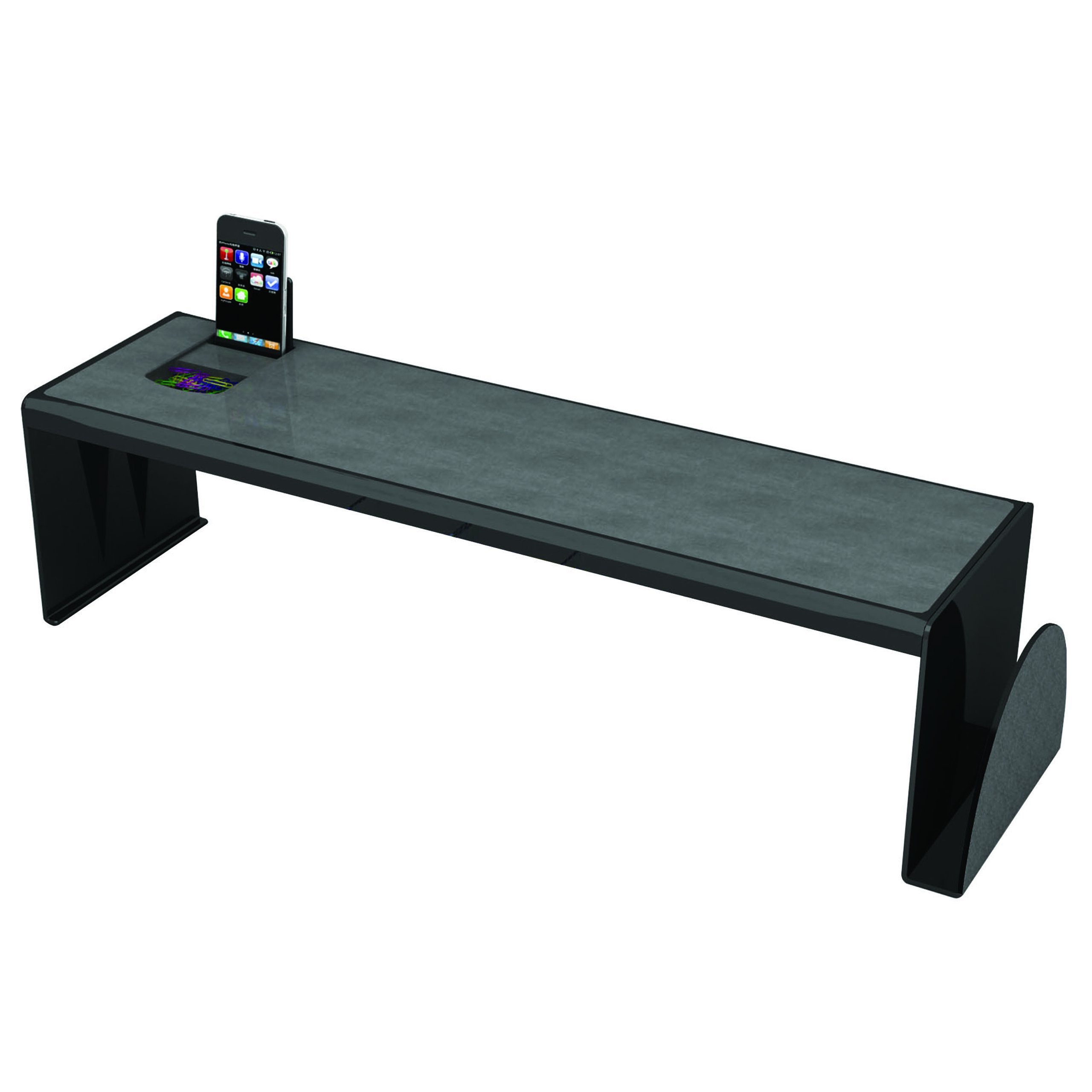 Deflecto Eco-Friendly Black Office Desk Shelf Organizer - 6.8