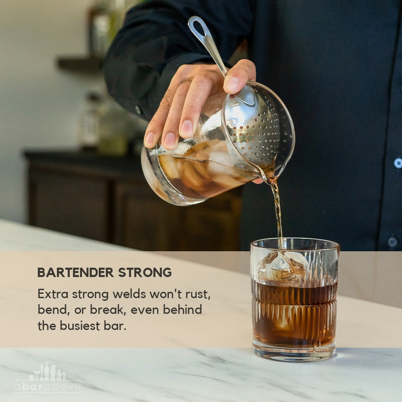 Premium Gold Julep Strainer - Vintage Style Cocktail Bar Tool for Mint Juleps, Mojitos & Iced Drinks - Perfect for Home Bars, Parties & Mixology Enthusiasts