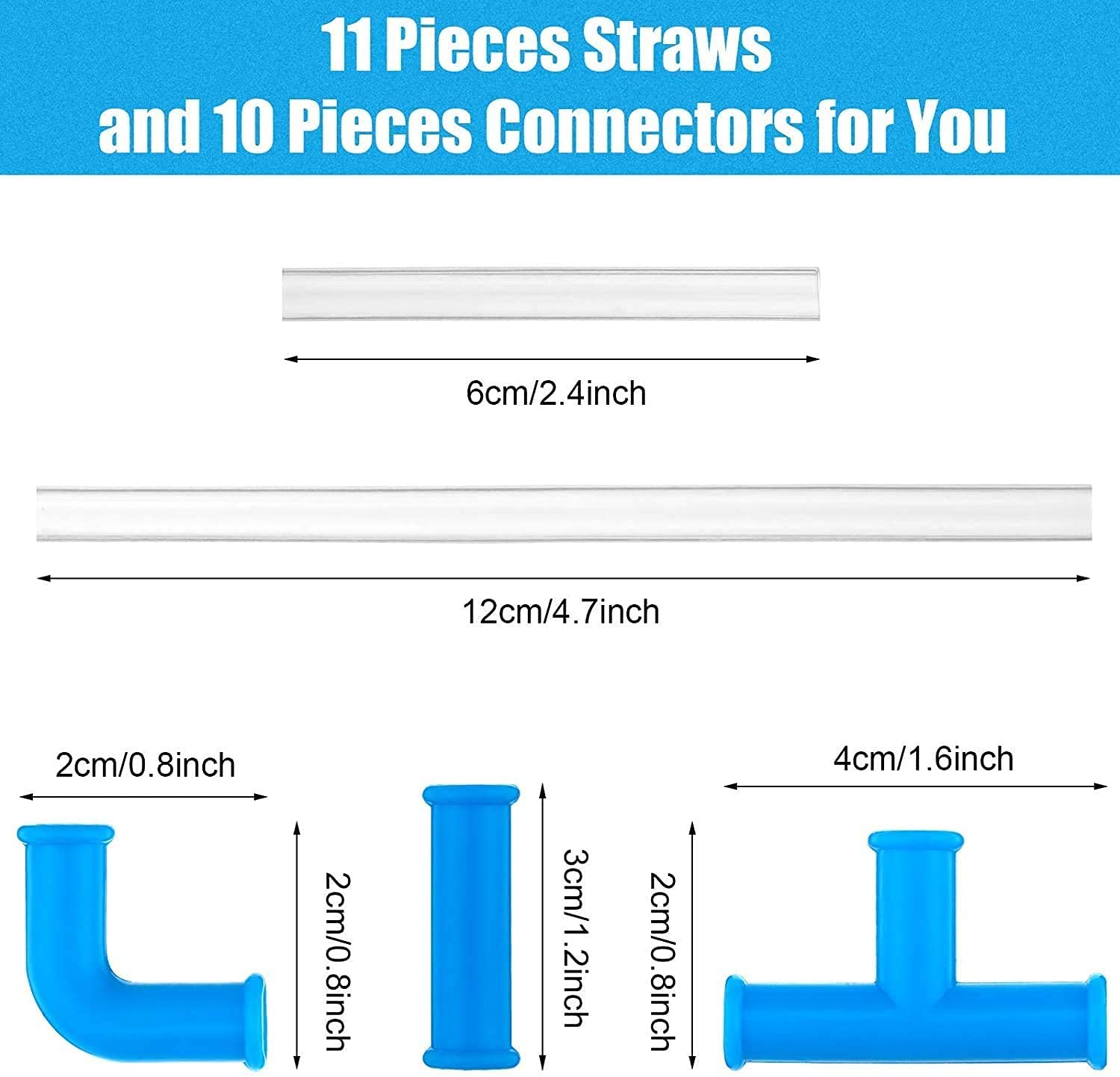 21-Piece DIY Crazy Straw Connectors Set - Fun & Colorful Drinking Straws for Kids, Creative Play & Silly Games - Perfect for Parties, School Activities & Family Fun