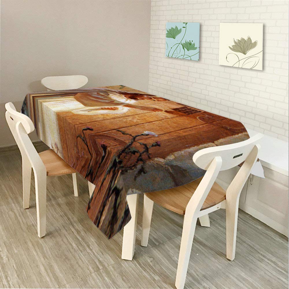 Religious Tablecloth - Jesus Knocking on Your Door Design, 52x70 Inch Decorative Rectangle Table Cover for Dining, BBQ, Picnic & Coffee Tables - Perfect for Church Events, Family Gatherings & Holiday Decor