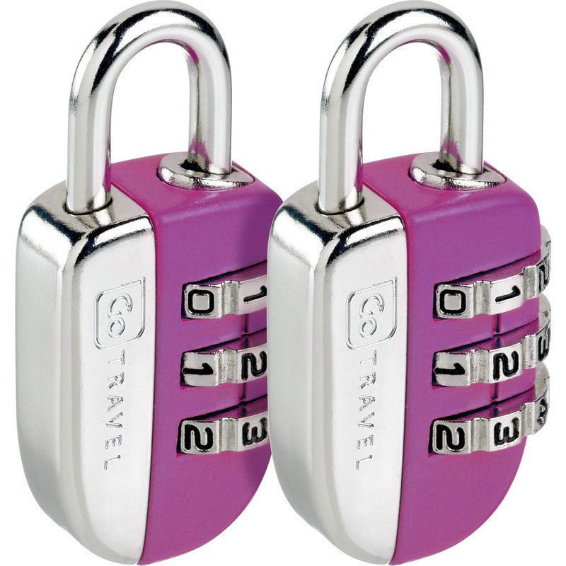 Go Travel Mini Combi Glo Locks - Compact TSA Approved Luggage Locks for Suitcases, Backpacks & Travel Bags - Secure Your Belongings During Air Travel, Hotel Stays & Commuting