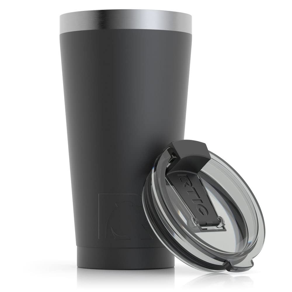 RTIC 16 oz Insulated Stainless Steel Tumbler - Double Wall Vacuum Coffee Mug for Hot & Cold Drinks, Leak Proof Travel Cup with Lid for Coffee, Tea, Cocktails - Perfect for Camping, Car, Office & Outdoor Activities