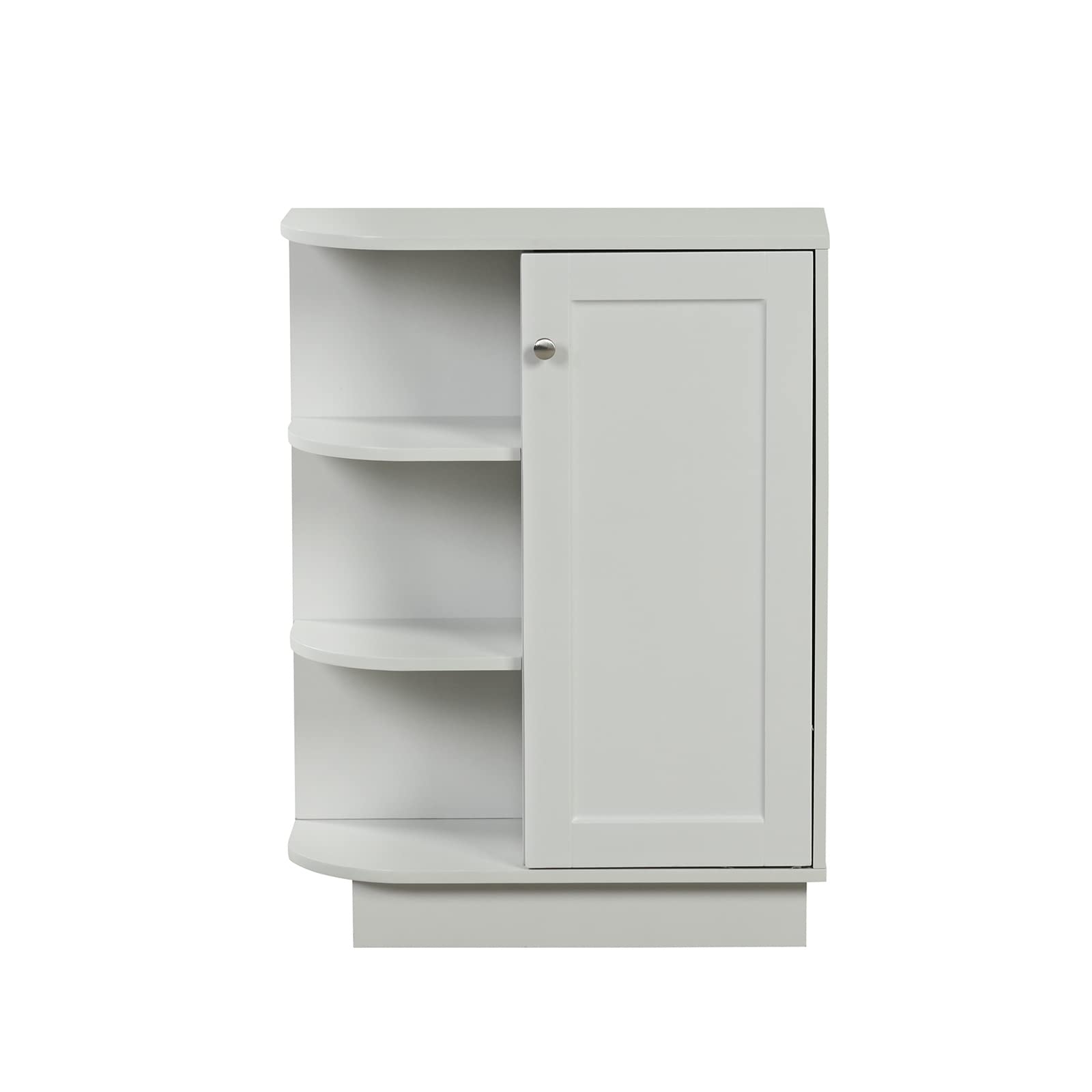 Adjustable Open Shelf Cabinet with Ample Storage Space - Easy to Assemble Gray Storage Organizer for Living Room, Bedroom or Office