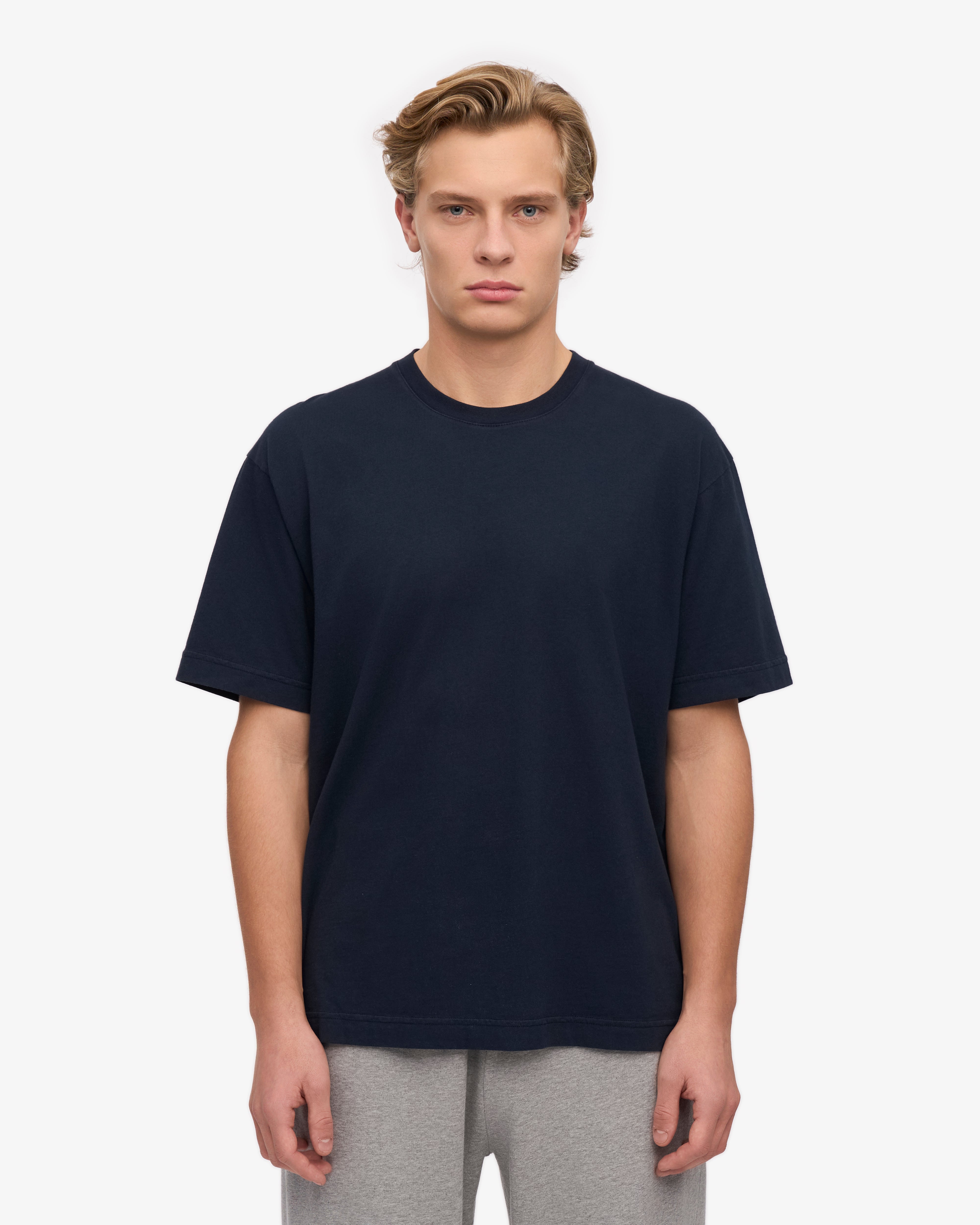Premium Oversized Organic Cotton T-Shirt for Men & Women - Soft, Comfortable & Eco-Friendly Navy Blue Tee - Perfect for Casual Wear, Loungewear & Everyday Outfits