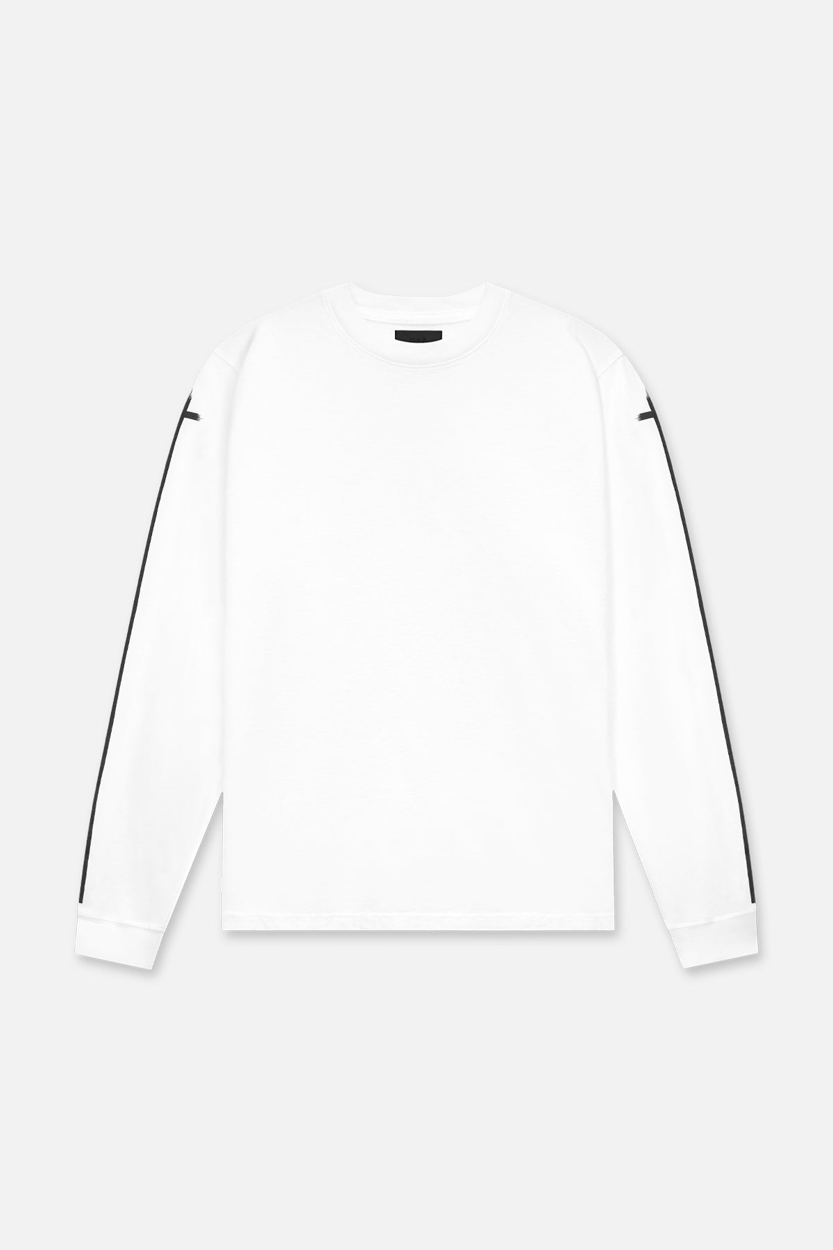 Lawrence Long Sleeve Tee - White with Black Sleeve Cross Design | Stylish Unisex T-Shirt for Casual Wear, Street Fashion & Everyday Outfits