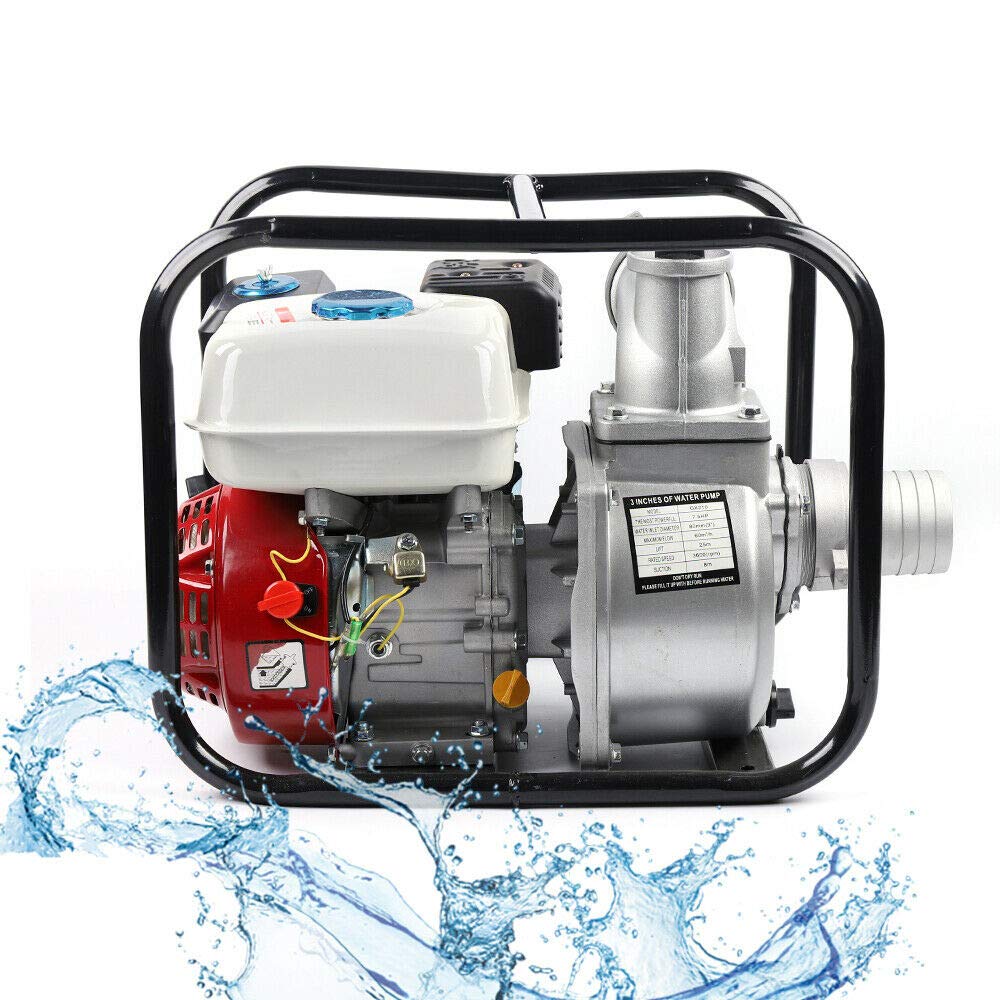 **210CC 4-Stroke 7.5HP Gasoline Water Pump - 3 Inch High Pressure Petrol Pump for Irrigation, Pool, Landscaping & Gardening | Portable Water Transfer for Farms, Construction & Emergency Use**