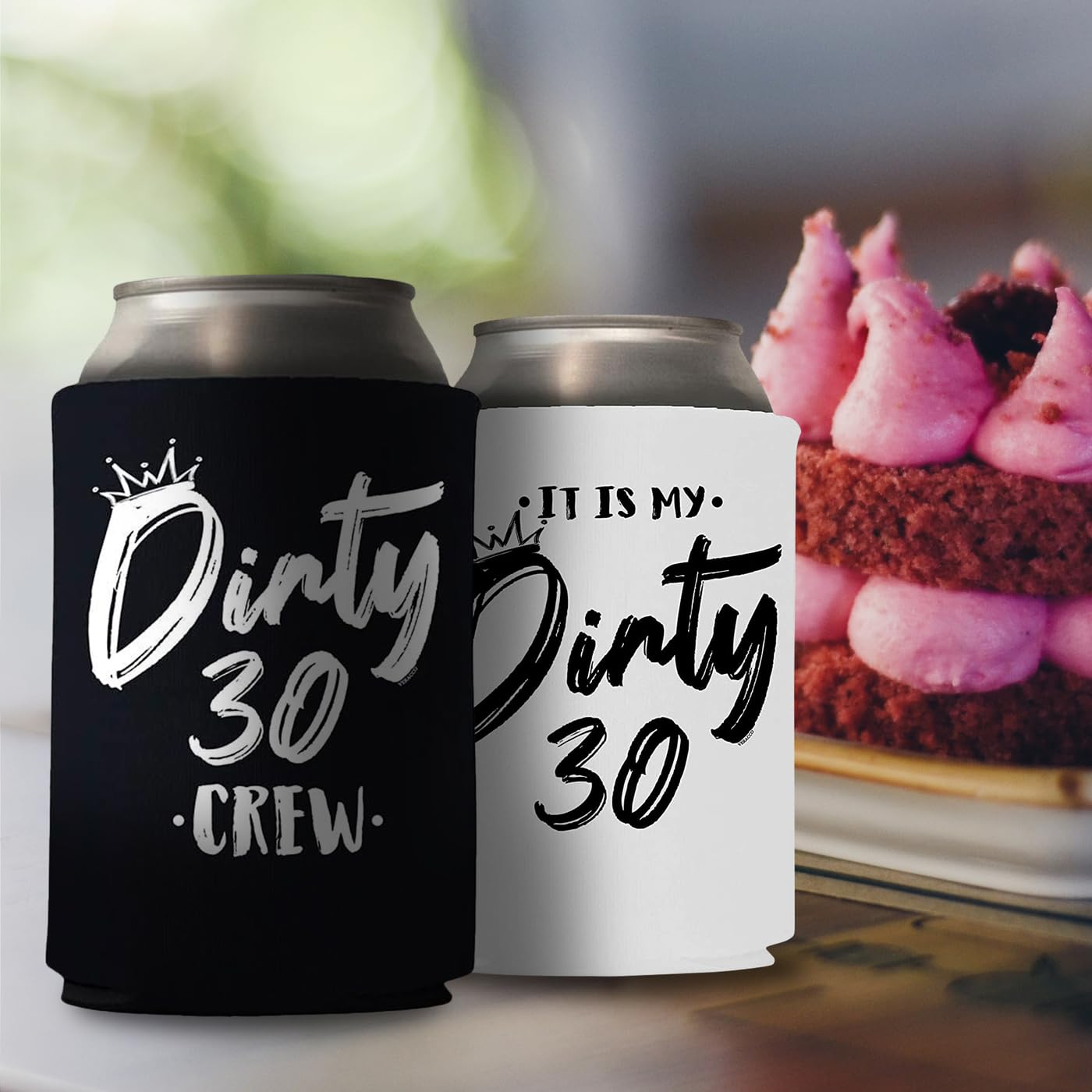 Dirty 30 Birthday Party Supplies - 30th Birthday Decorations, Koozie Holders & Crew Gifts for Women & Men | Perfect for 30th Birthday Celebrations, Bachelorette Parties & Themed Events