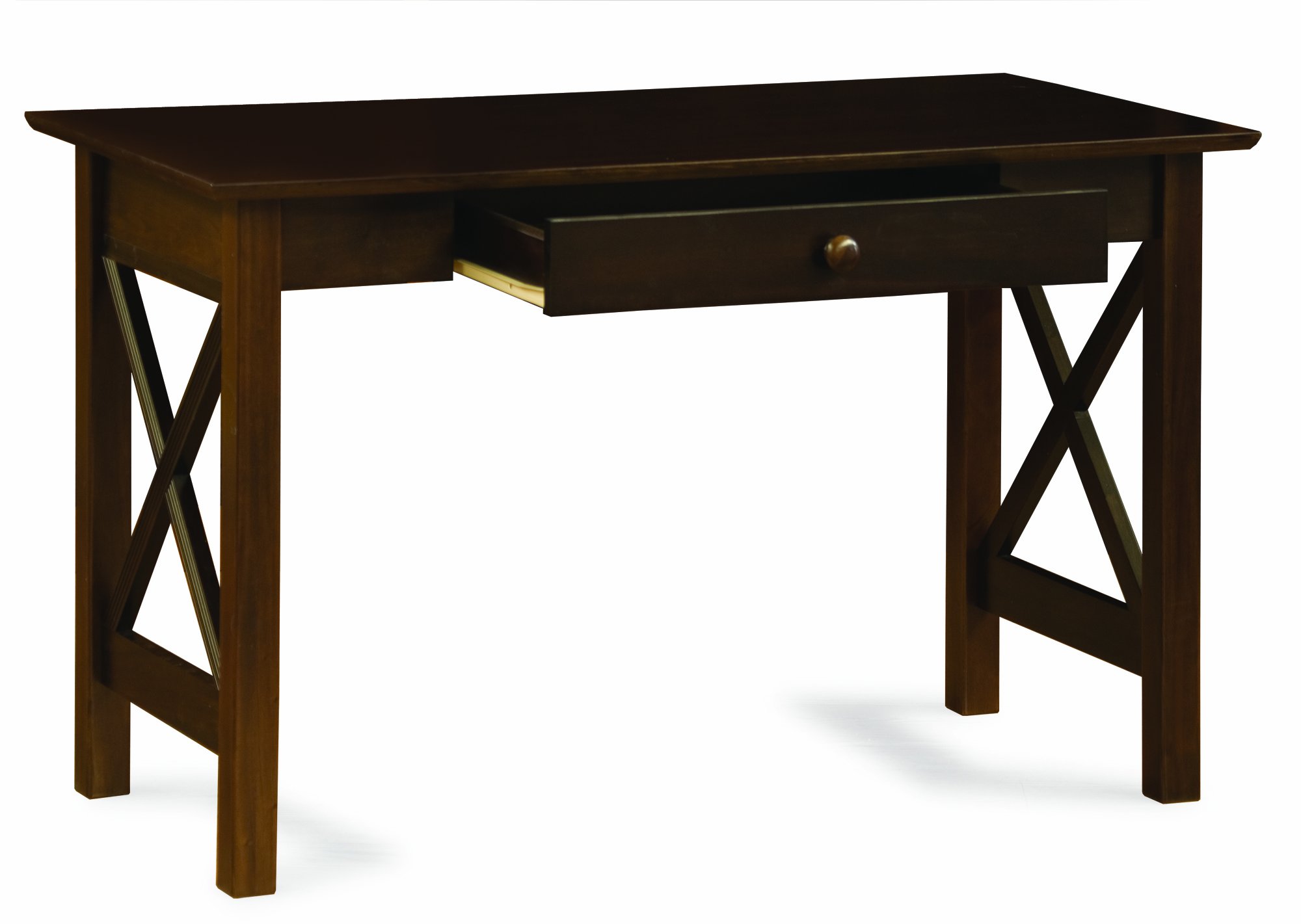 Atlantic Furniture Lexi Writing Desk - Antique Walnut Finish, Home Office Desk for Small Spaces, Study Desk for Students & Professionals, Perfect for Bedroom, Dorm or Apartment Workspace