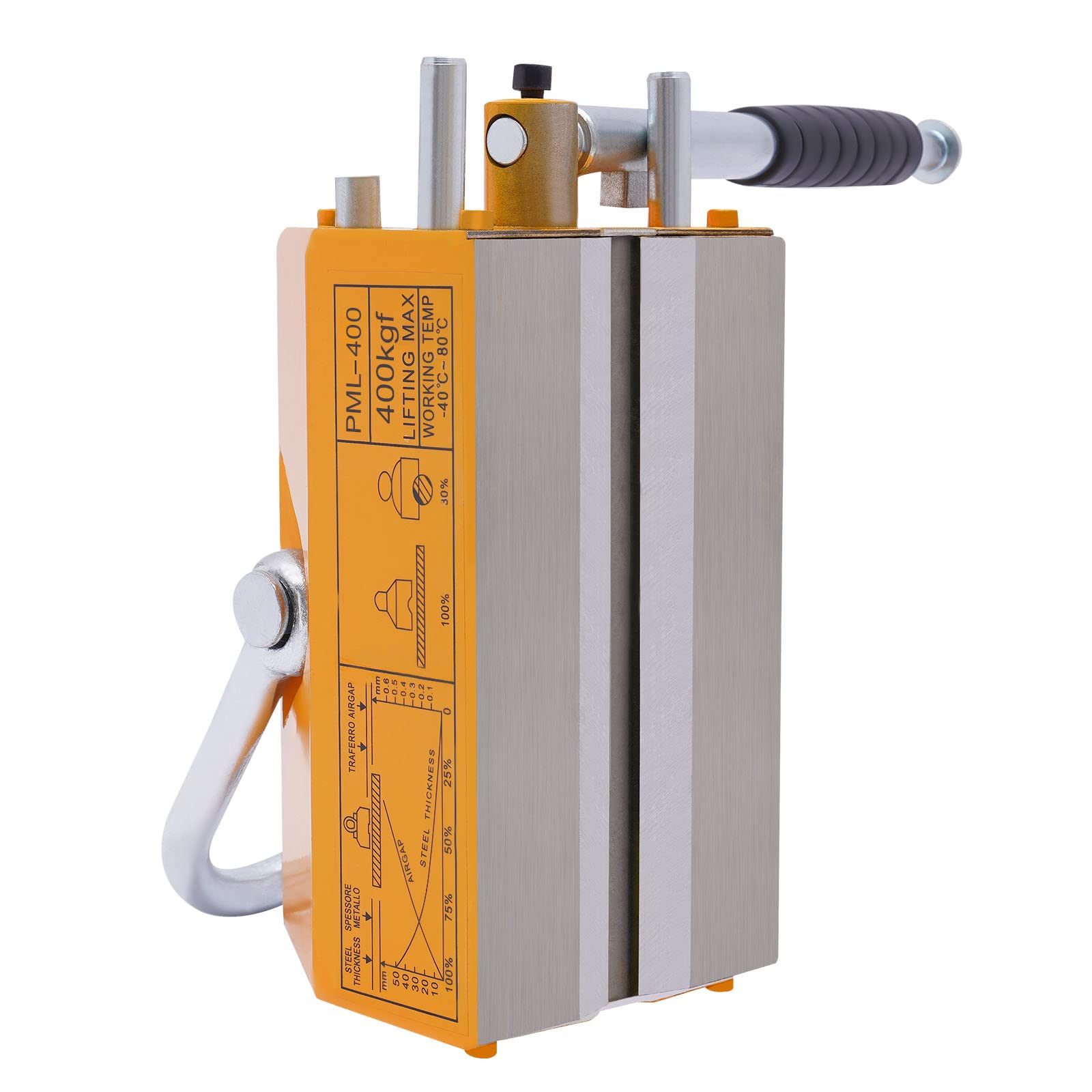 600kg/1320lb Heavy Duty Magnetic Lifter - 1320lbs Lifting Capacity Permanent Magnet for Steel Plates, Beams & Metal - Industrial Shop Crane with Handle - Perfect for Construction, Welding & Metal Fabrication