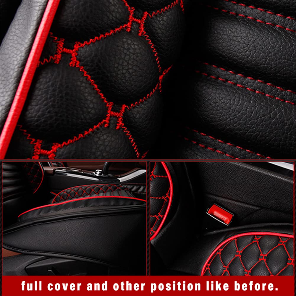 Premium Genuine Leather Car Seat Covers for VW Golf MK6 - Waterproof, Scratch-Resistant, Non-Slip Seat Protectors with Airbag Compatibility (Full Set, Orange) - Perfect for Daily Commuting, Road Trips & Luxury Car Interior Protection