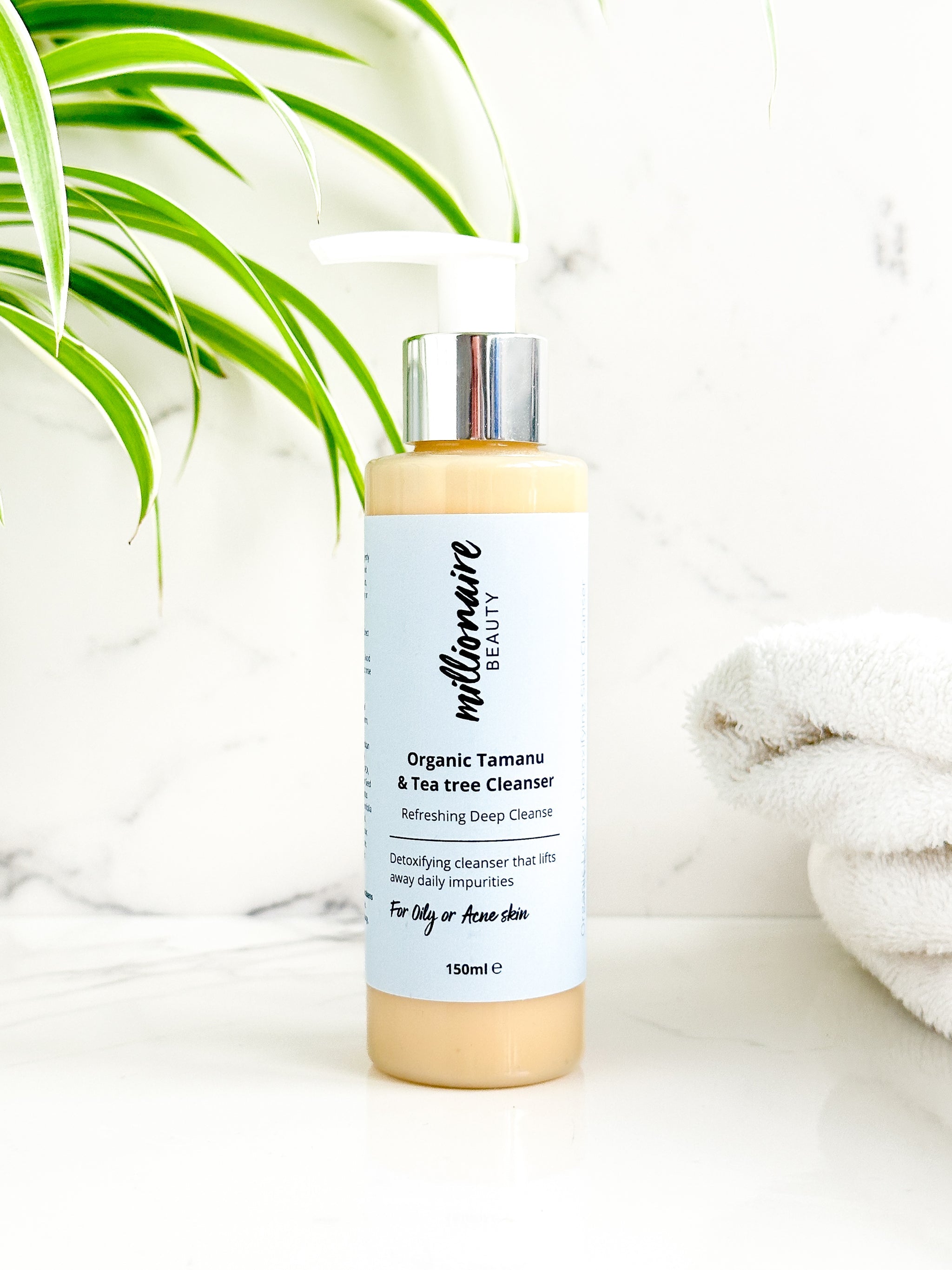 Organic Tamanu & Tea Tree Facial Cleanser for Acne-Prone Skin - Gentle Deep Cleansing for Oily & Sensitive Skin - Perfect for Daily Skincare Routine & Breakout Control