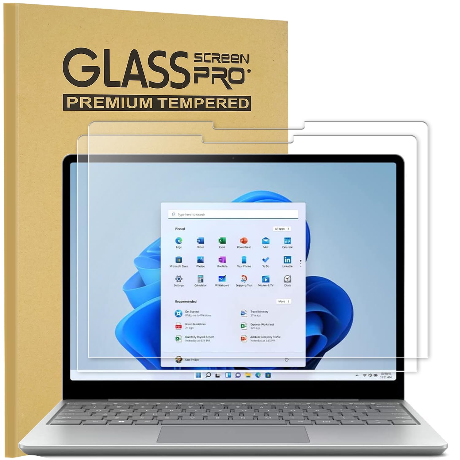 KEANBOLL (2-Pack) Tempered Glass Screen Protector for Microsoft Surface Laptop Go 3/2/1 (12.4 Inch) - Ultra Clear, Anti-Scratch, Bubble-Free Installation - Perfect for Work, Study & Travel Protection