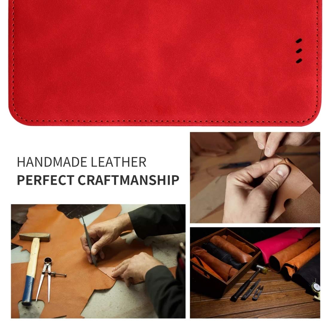 Vintage Leather Magnetic Flip Case for Google Pixel 4XL - Soft Skin Feel, Business Style (Red) | Perfect for Office, Travel & Everyday Protection