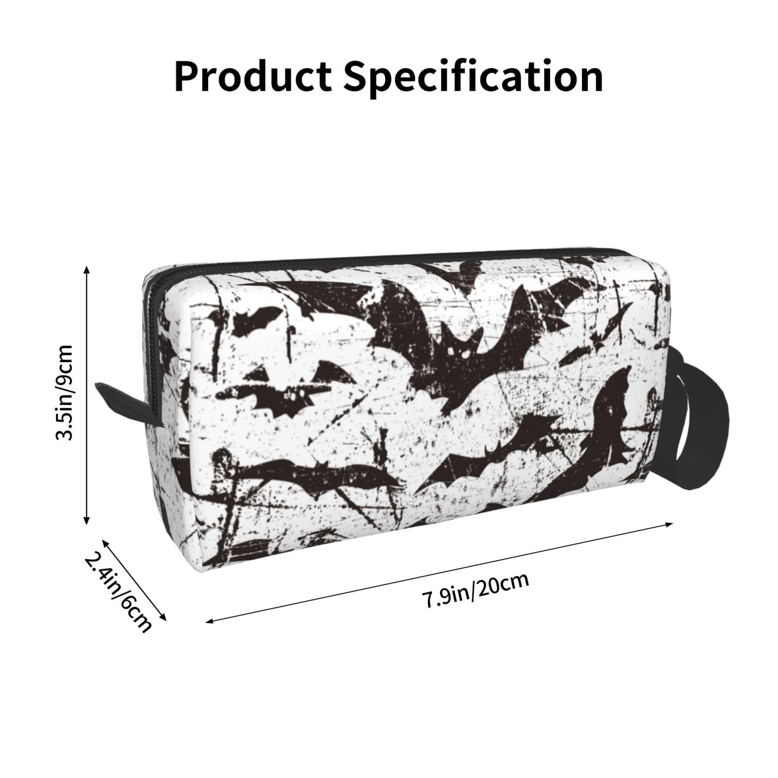 Halloween Bat Makeup Bag - Travel Cosmetic Organizer for Women & Girls - Perfect for Parties & Trips