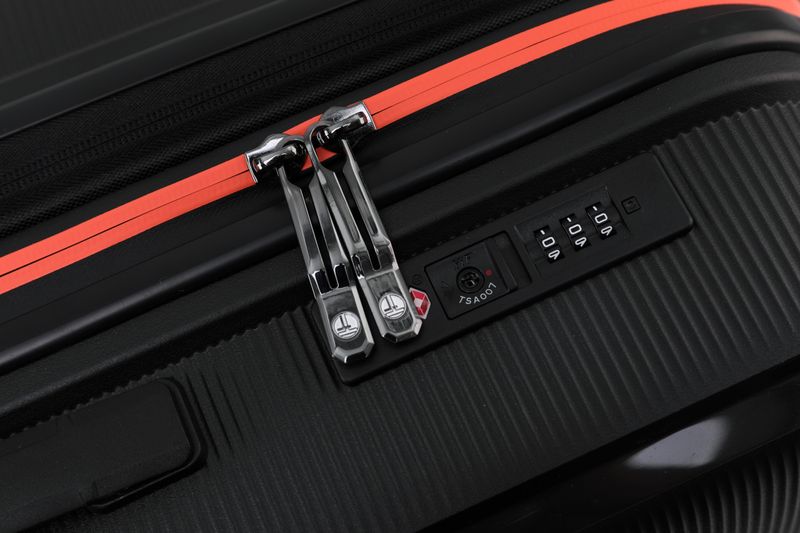 Tosca TCA510 Bel Air 25in Medium Spinner Hardshell Suitcase - Black/Orange Luggage for Travel, Business Trips & Weekend Getaways