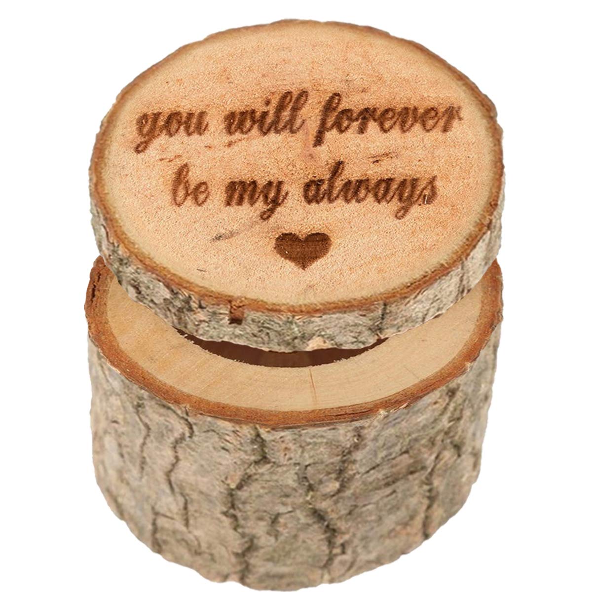 Personalized Rustic Wooden Ring Holder Box - Engraved Jewelry Box for Wedding, Engagement & Anniversary - Shabby Chic Ring Bearer Gift with Custom Print - Perfect for Bridal Showers, Proposals & Keepsake Storage