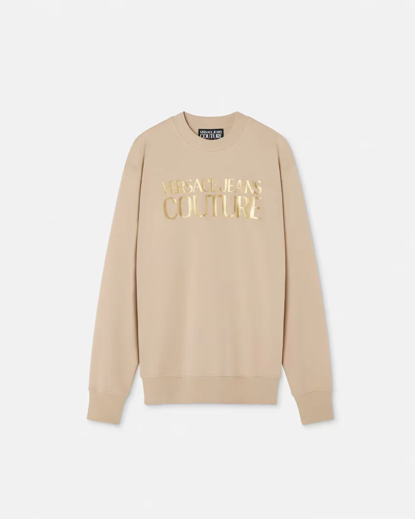 Versace Jeans Couture Logo Regular Fit Sweatshirt for Men | Casual Pullover Hoodie | Streetwear Fashion for Everyday Wear & Lounge Comfort