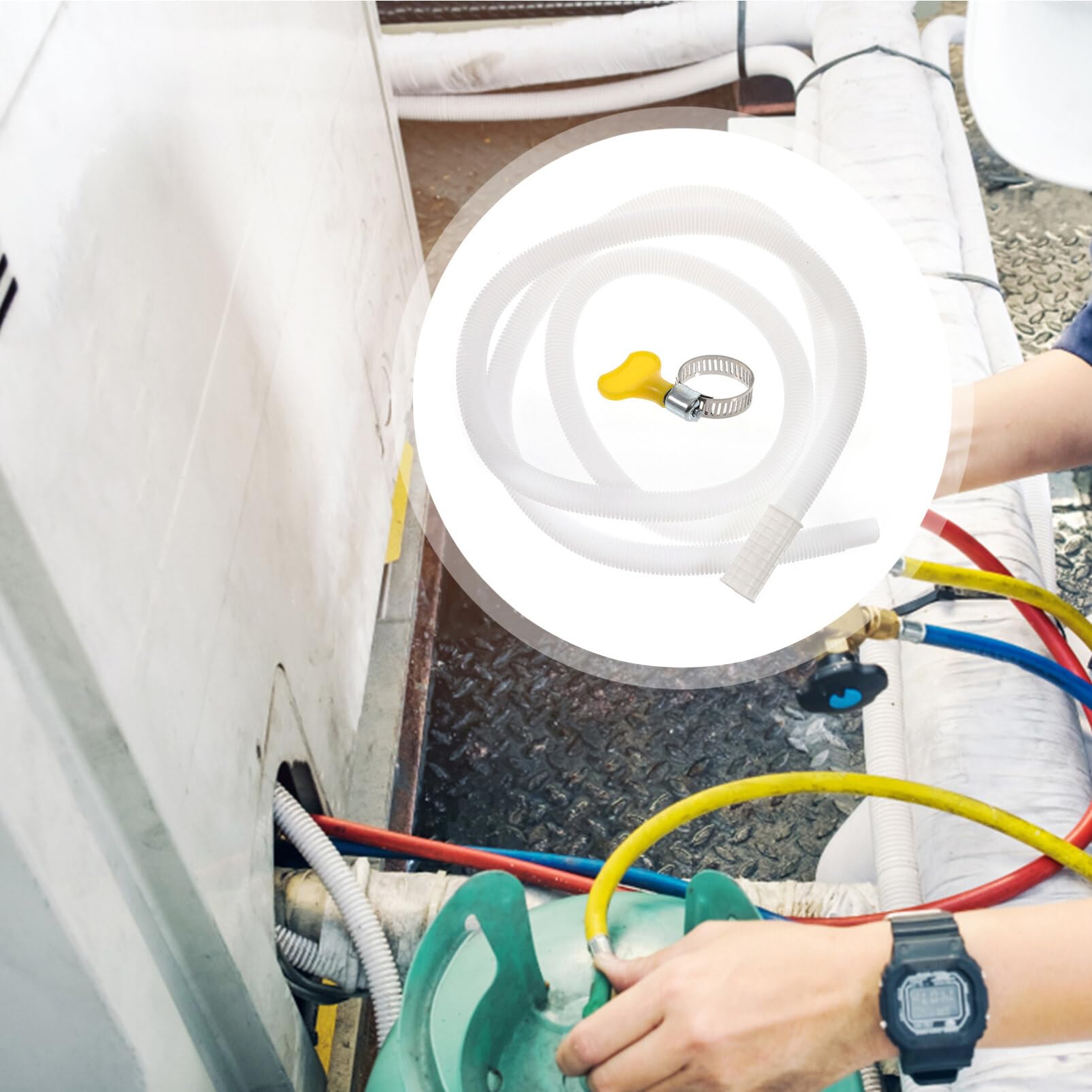Portable Washing Machine Drain Hose Extension - Flexible AC Drain Tube for Washer Water Inlet & Outlet - Perfect for Laundry Rooms, RVs, and Apartments
