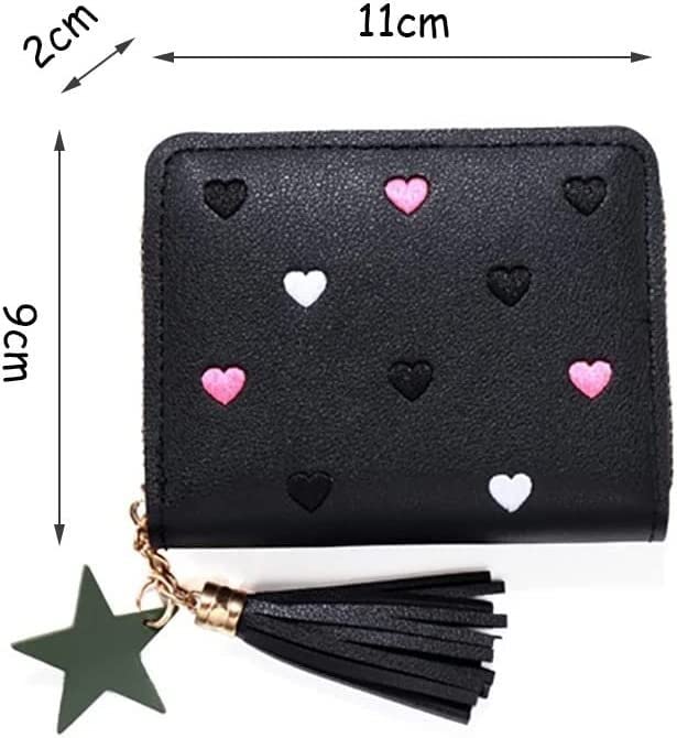 Women's Small Fringe Coin Purse Wallet - Mini Zipper Credit Card Holder (11x9cm) - Perfect for Parties, Concerts & Everyday Use (Color: E)