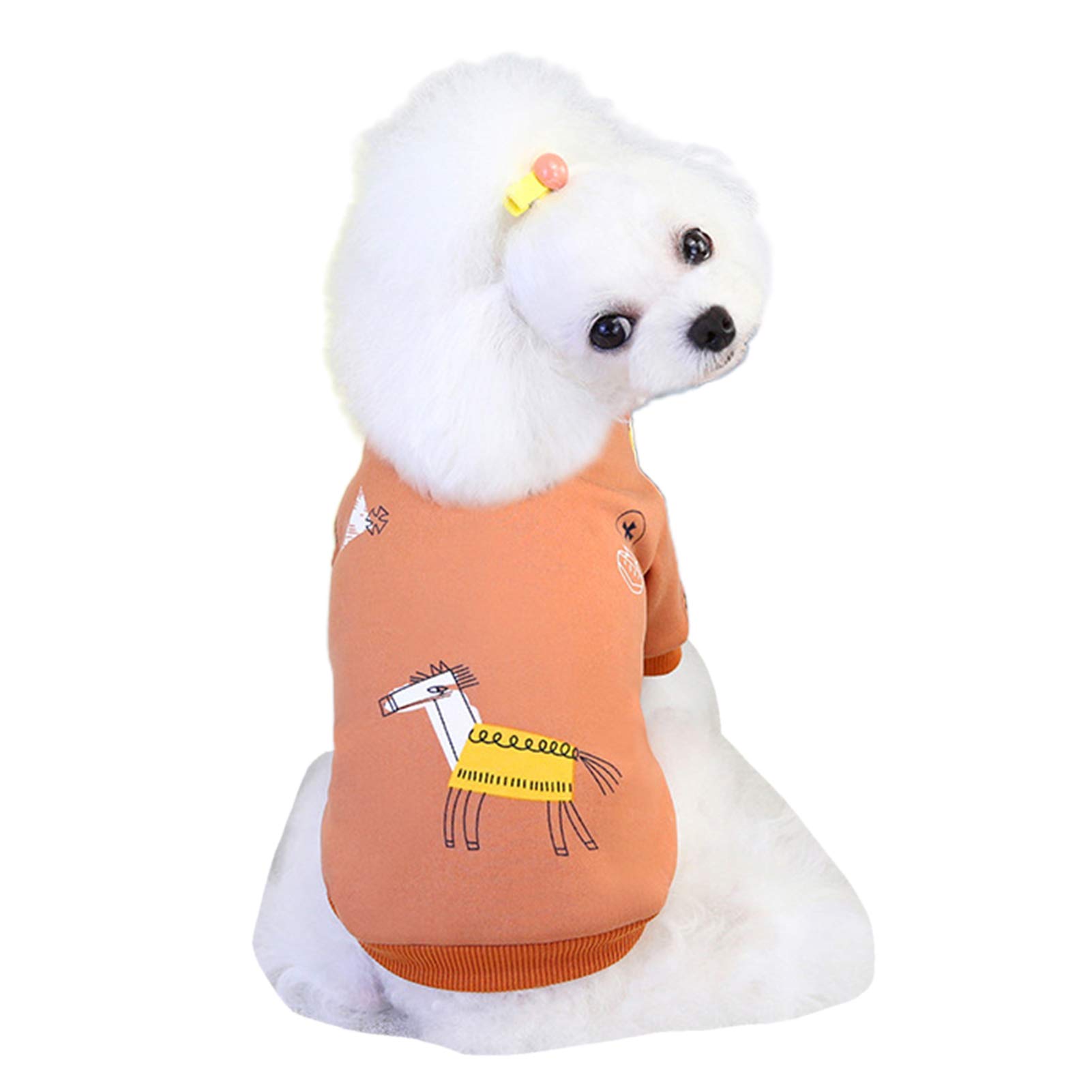 SONGBIRDTH Dog Sweatshirt - Cute Cartoon Print Thickened Warm Pet Apparel for Small & Medium Dogs | Cozy Winter Outfit for Indoor & Outdoor Activities