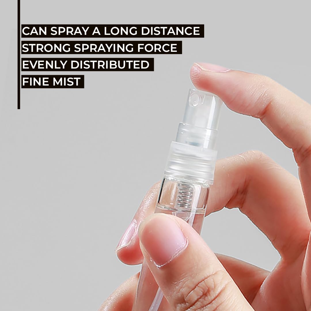 NSB HERBALS 12-Pack 10ml Clear Refillable Mini Spray Bottles for Sanitizer, Perfume, Essential Oils & More - Portable Travel Size for Purse, Gym, Office & Home Use