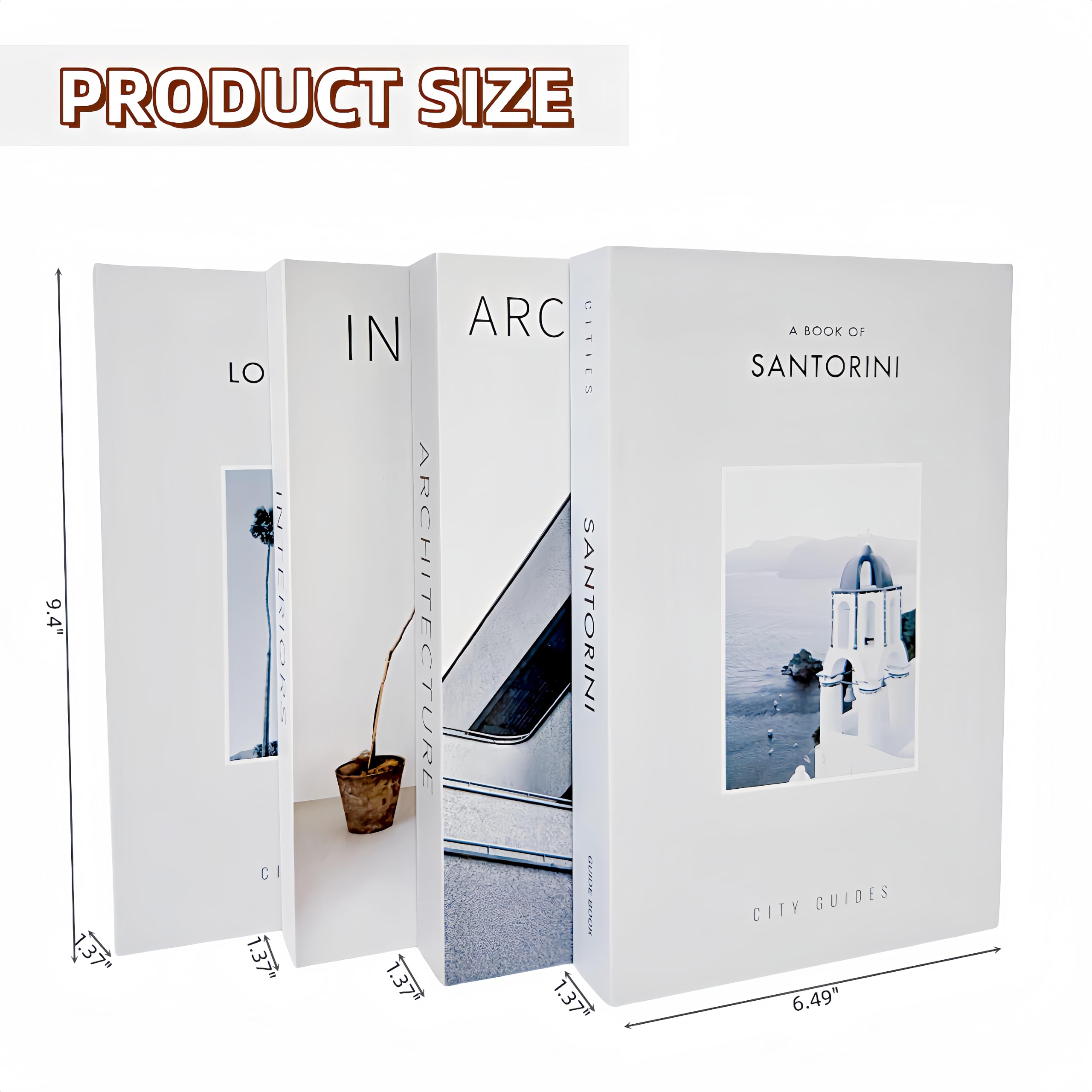 4 Pack Coffee Table Books for Home & Office Decor - Stylish Decorative Books for Bookshelf, Bar, Farmhouse & Living Room - Perfect for Gifts & Interior Design (M32)