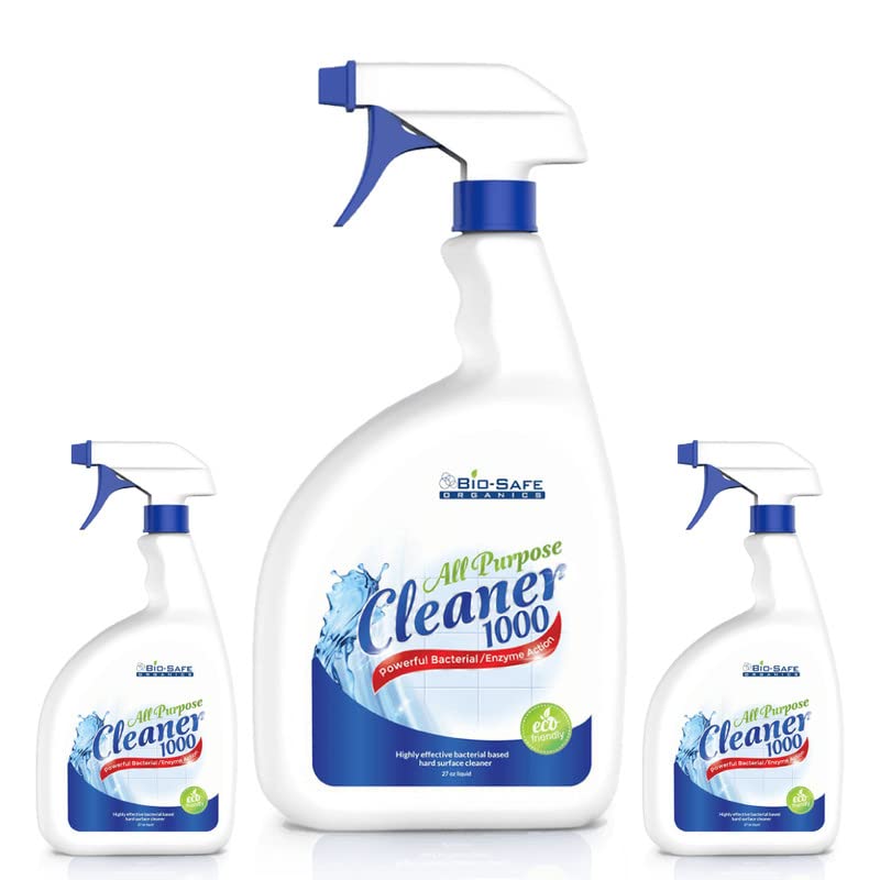 Bio-Safe Organics All-Purpose Multi-Surface Cleaner - Natural Non-Toxic Household Cleaner (24 oz, 3-Pack) | Eco-Friendly, Powerful Organic Cleaning for Kitchen, Bathroom & Floors | Naturally Moisturizing Formula
