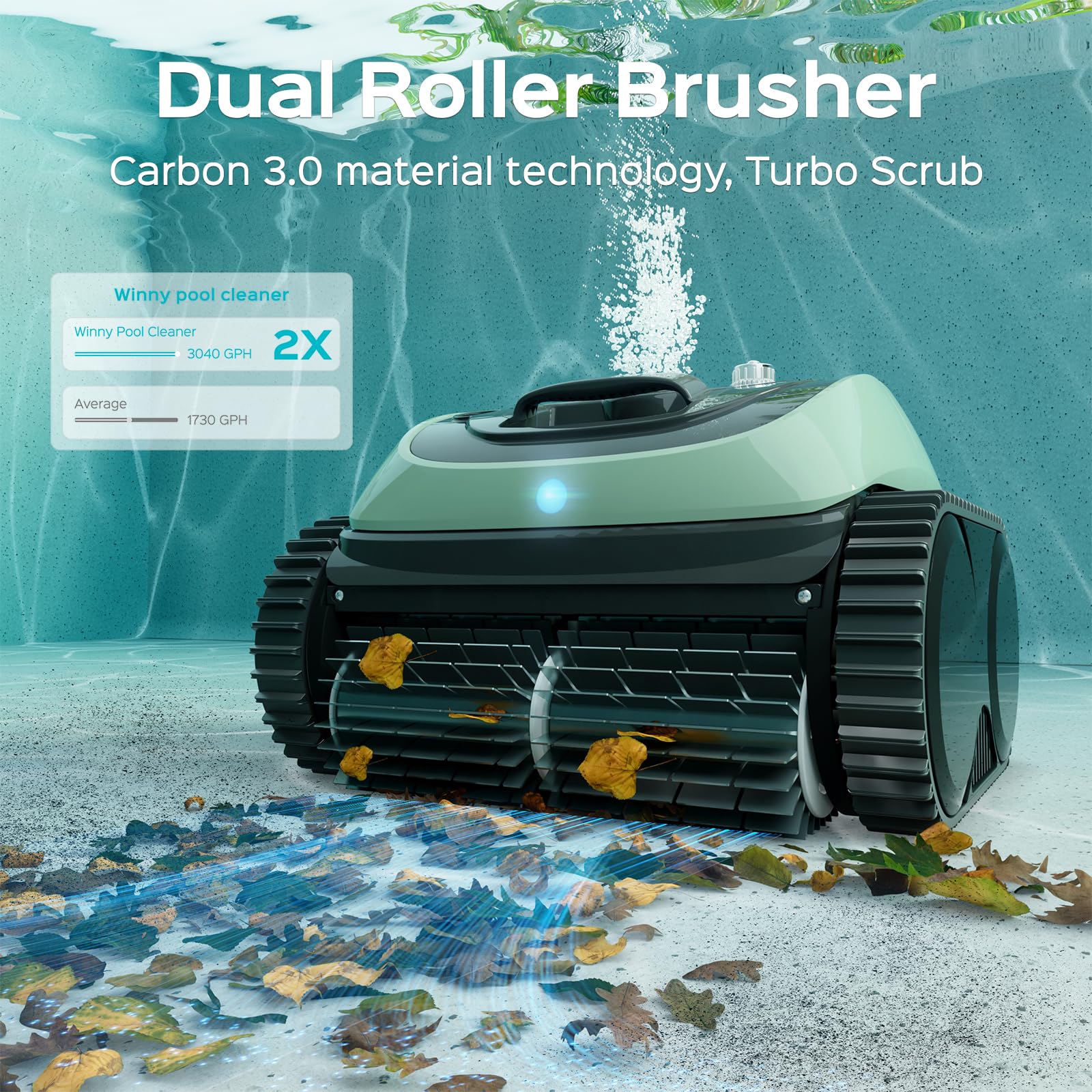 Cordless Robotic Pool Cleaner for Inground Pools - 1600 Sq.ft, 150min Runtime - Perfect for Wall & Waterline Cleaning