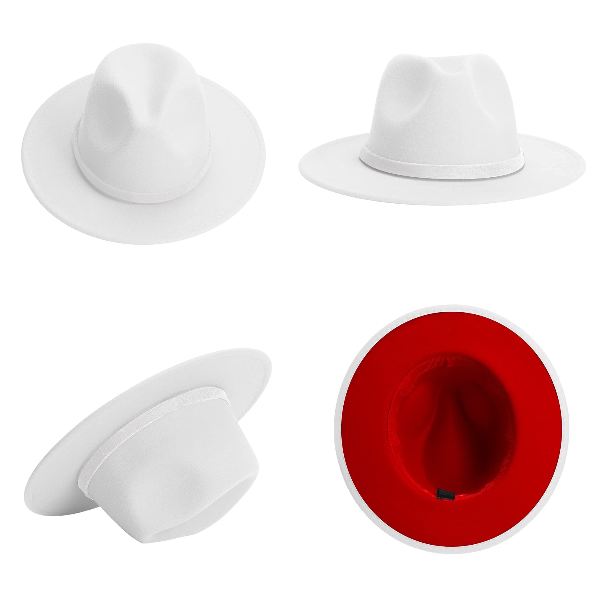 SAJUZEN Wide Brim Fedora Hat for Women & Men - Stylish Felt Hat with Adjustable Belt Buckle - Perfect for Outdoor, Travel, and Fashion Occasions