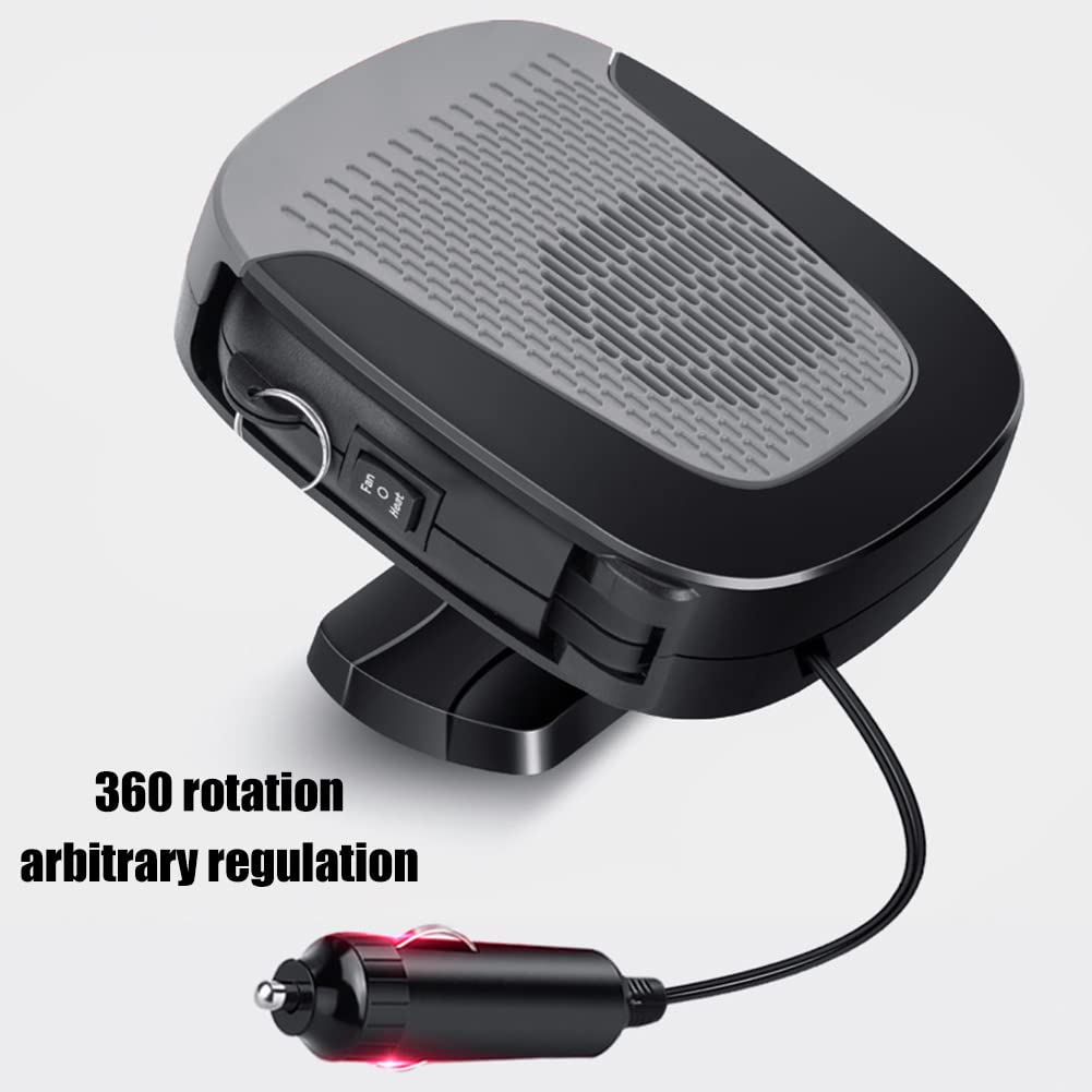 12V 150W Portable Car Heater & Defroster - Fast Heating Adjustable Fan for Windshield Defogging | Winter Car, SUV & RV Heater with Cooling Function | Perfect for Snow Removal & Cold Weather Commuting