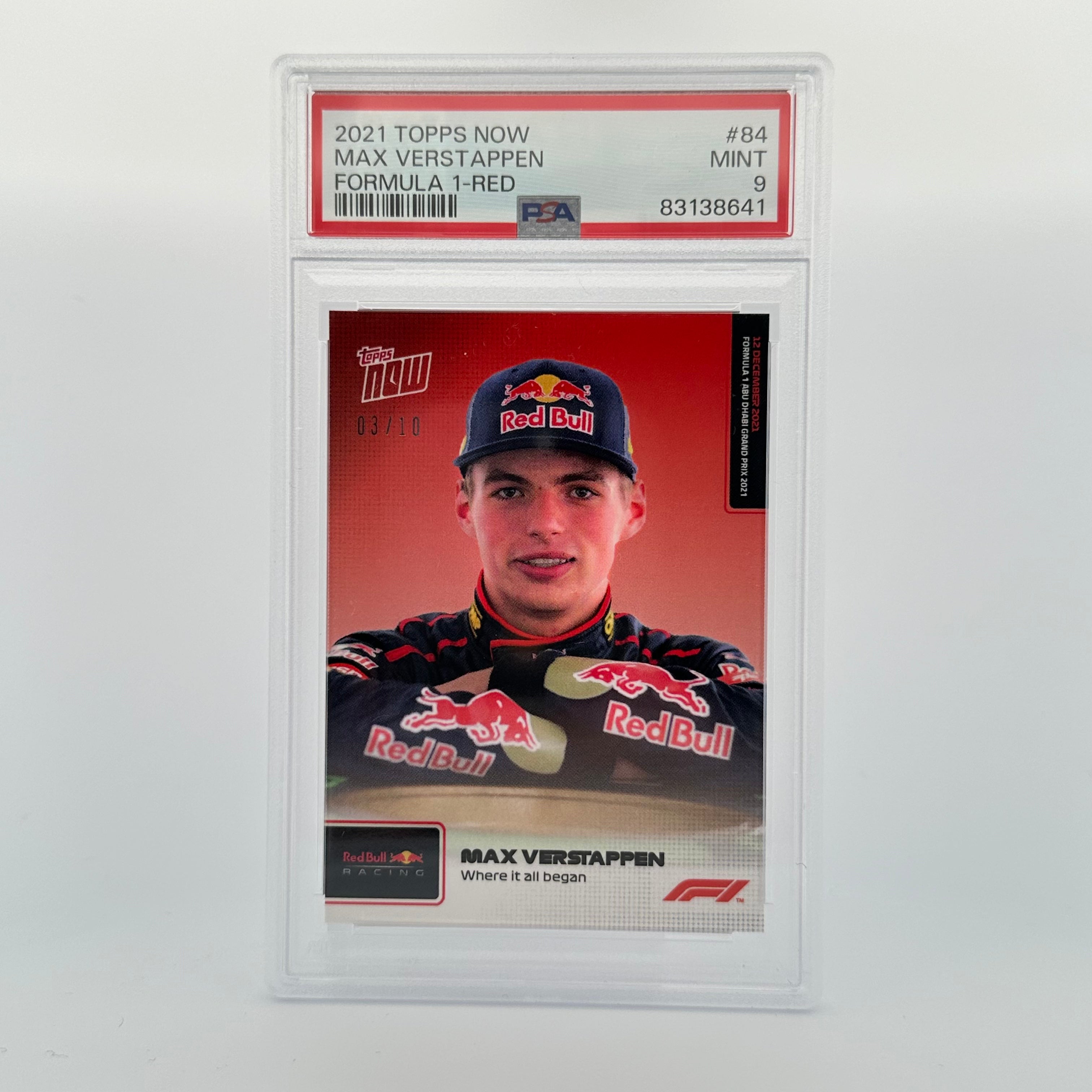 PSA 9 Graded 2003/10 Max Verstappen #84 Red Bull Racing Rookie Card - Perfect for F1 Collectors & Motorsport Memorabilia Displays
