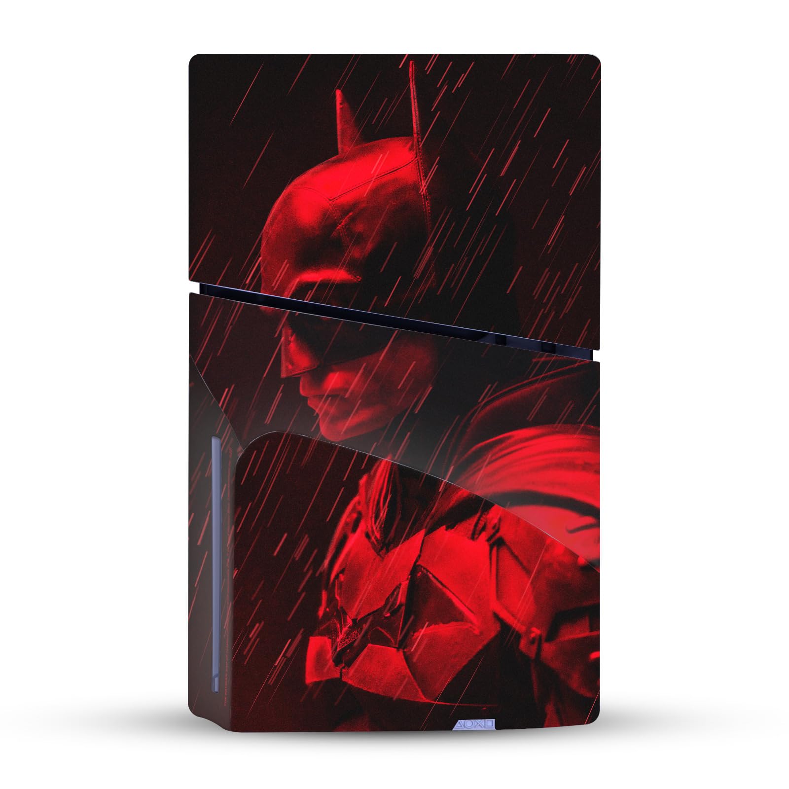Official The Batman Neo-Noir Rain Vinyl Skin Sticker for Sony PS5 Slim/Pro Disc Edition Console & DualSense Controller - Gaming Accessory, Durable Protection, Easy Installation - Perfect for Gamers & Collectors, Home Entertainment Setup