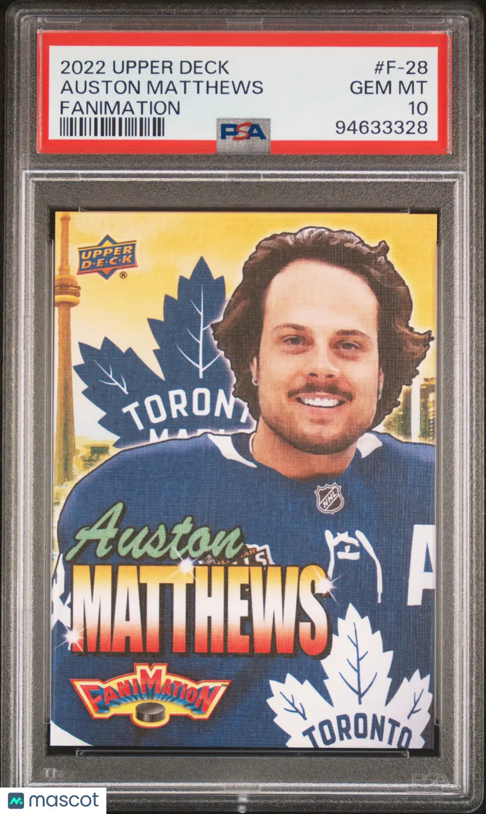 2022 Upper Deck Series 2 Auston Matthews Fanimation PSA 10 Graded Hockey Card - Perfect for Collectors, Sports Memorabilia Display & NHL Fan Gifts