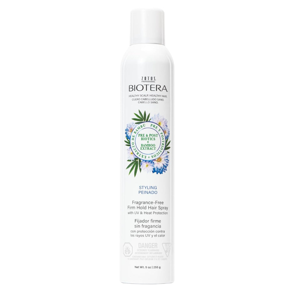 Biotera Unscented Hair Spray 9 oz - Lightweight Hold for All Hair Types, Frizz Control & Shine - Perfect for Daily Styling, Updos & Special Occasions