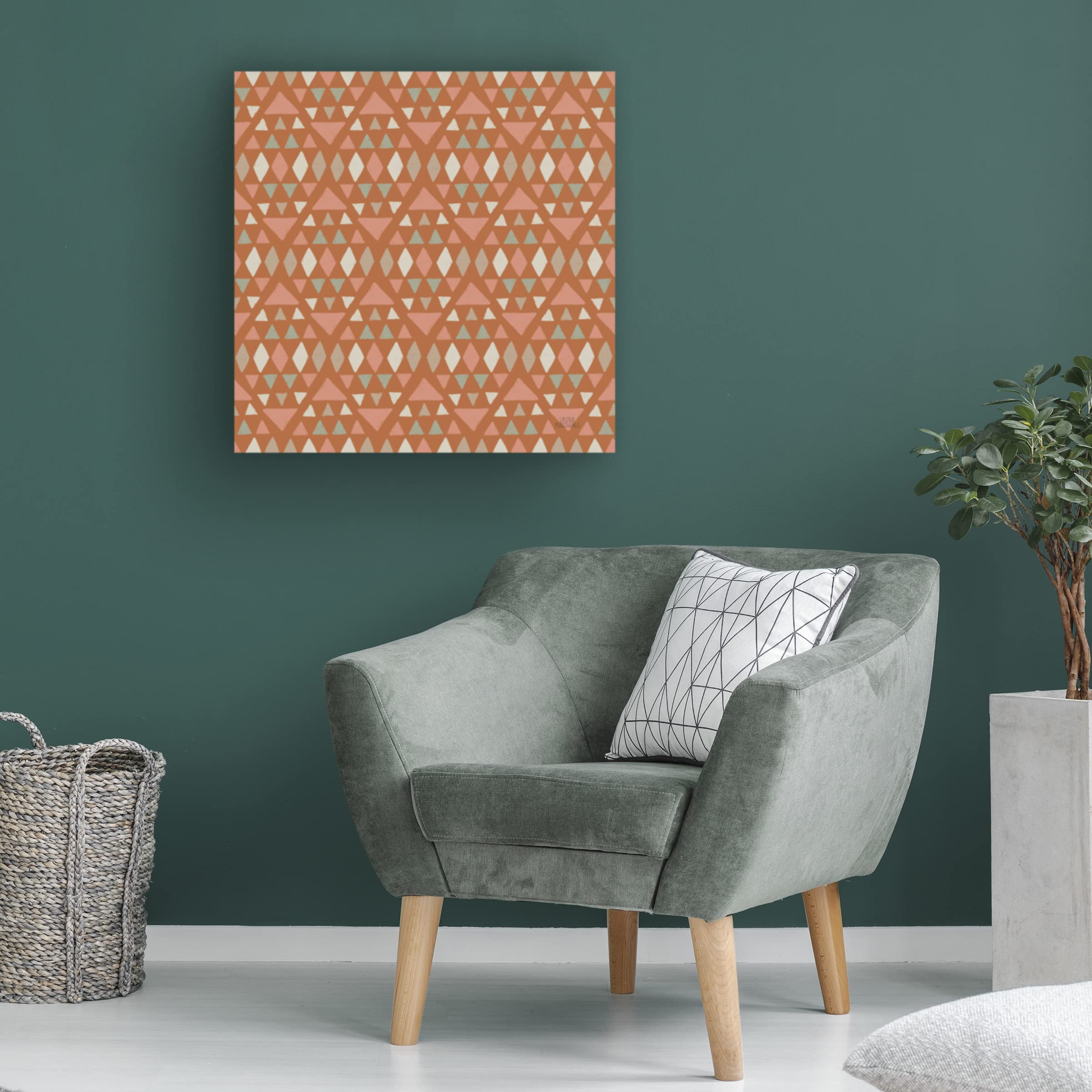 Laura Marshall 'Gone Glamping Pattern VIIIB' Canvas Wall Art - Modern Camping Themed Home Decor for Living Room, Bedroom & Office