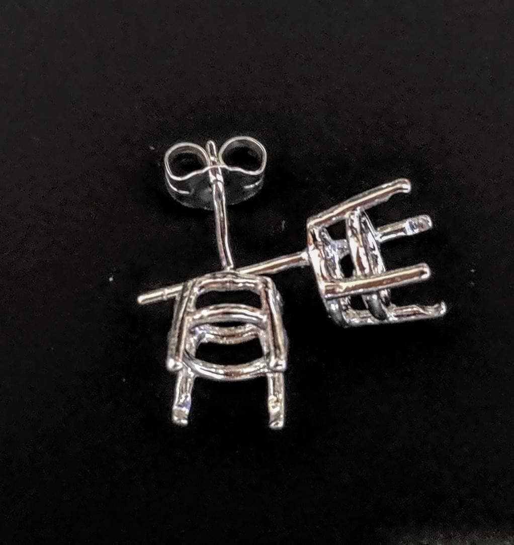 Sterling Silver or 14K Gold Round Earring Settings - 6.5mm & 12mm Sizes - 2 Piece Set - Made in USA - Perfect for DIY Jewelry Making & Earring Designs