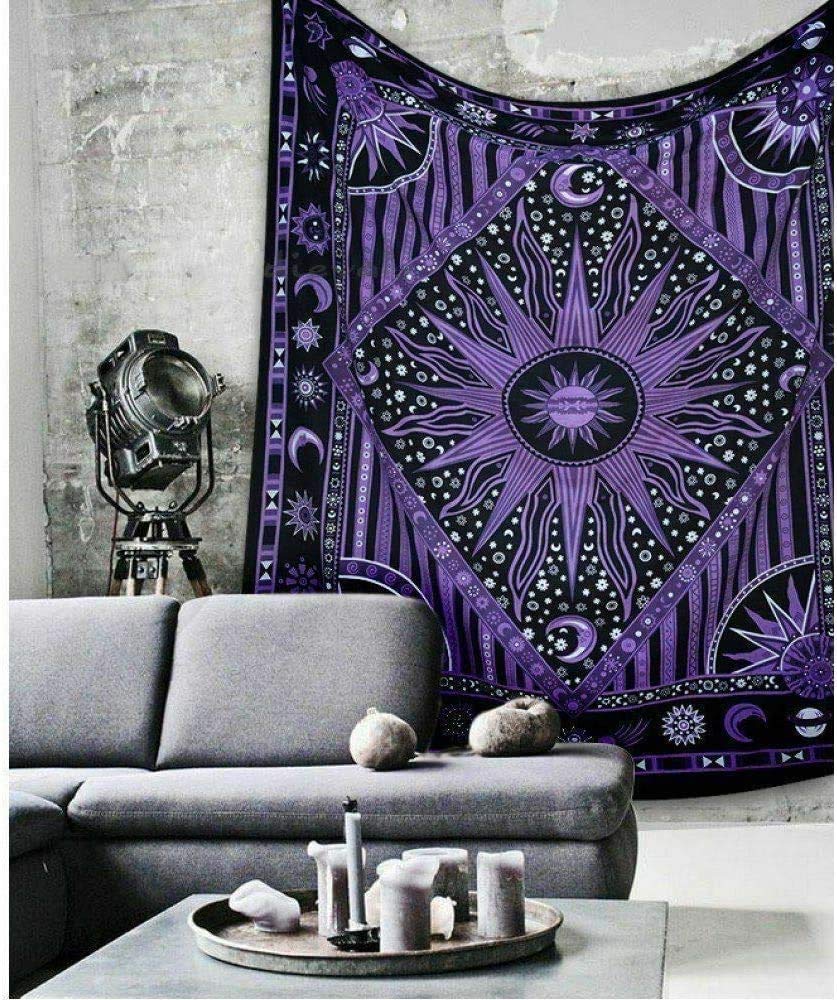 Celestial Tie Dye Moon Tapestry - Boho Wall Hanging for Bedroom & Dorm Decor