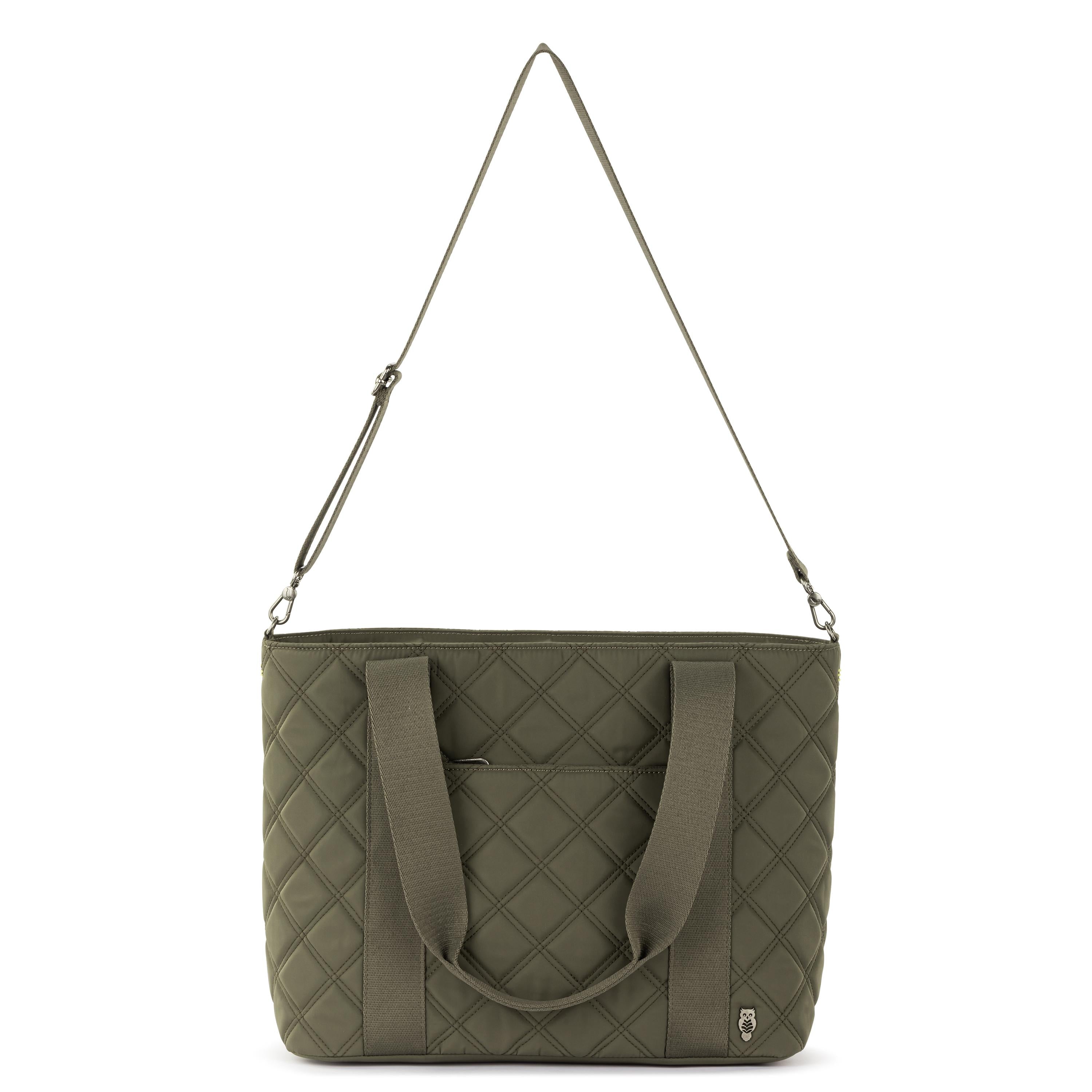 Arlo Large EcoTwill Tote Bag - Olive Diamond Quilted Design for Women, Durable & Stylish - Perfect for Work, Travel, and Everyday Use