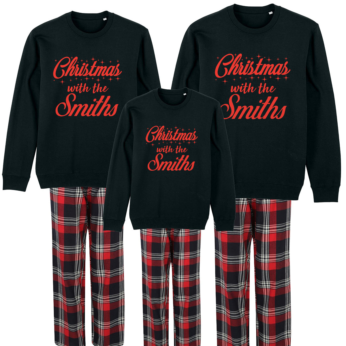 Personalized Christmas Family Matching Pajama Set - Cozy Fleece Sweatshirt & Pants for Holiday Photos & Festive Gatherings