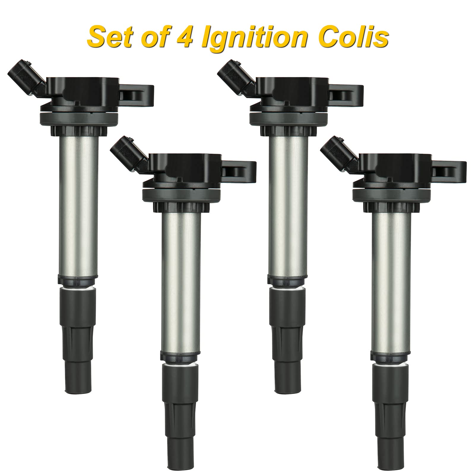 GARVEE 4 Pack Ignition Coil Replacement for 2009-2019 Toyota Corolla, Matrix, Prius, Pontiac Vibe 1.8L - Improve Engine Performance & Fuel Efficiency - Perfect for Daily Commuting & Road Trips