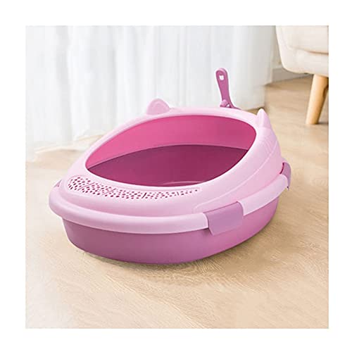 Premium Semi-Enclosed Cat Litter Box - Large Splash-Proof Design with Odor Control | Easy to Clean Kitten Litter Tray | Ideal for Small Spaces & Multi-Cat Homes (Size A)