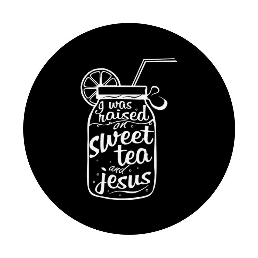 Raised on Sweet Tea and Jesus - Cute Christian Black T-Shirt - Perfect for Church, Bible Study & Christian Events